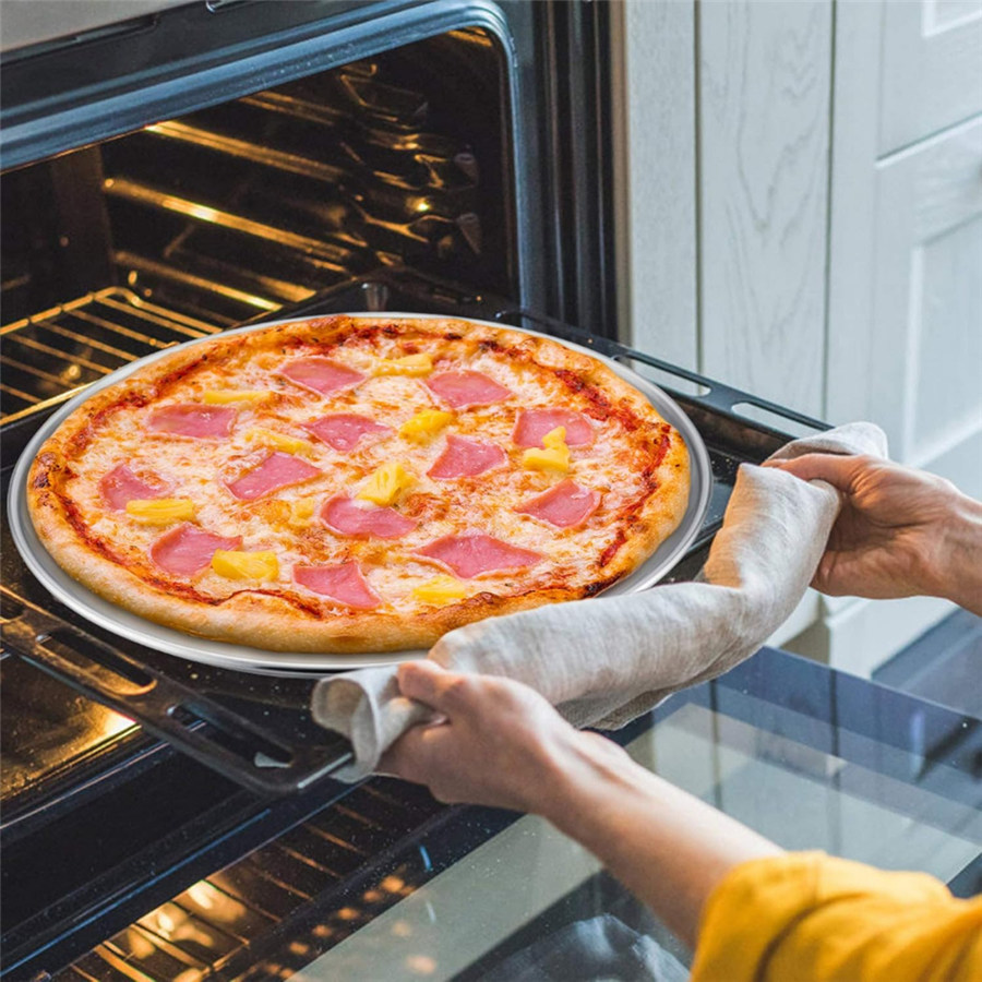28 cm Pizza Ve Lahmacun Tepsisi Delikli Paslanmaz Çelik Tepsi Pizza Lahmacun Pide Tepsisi