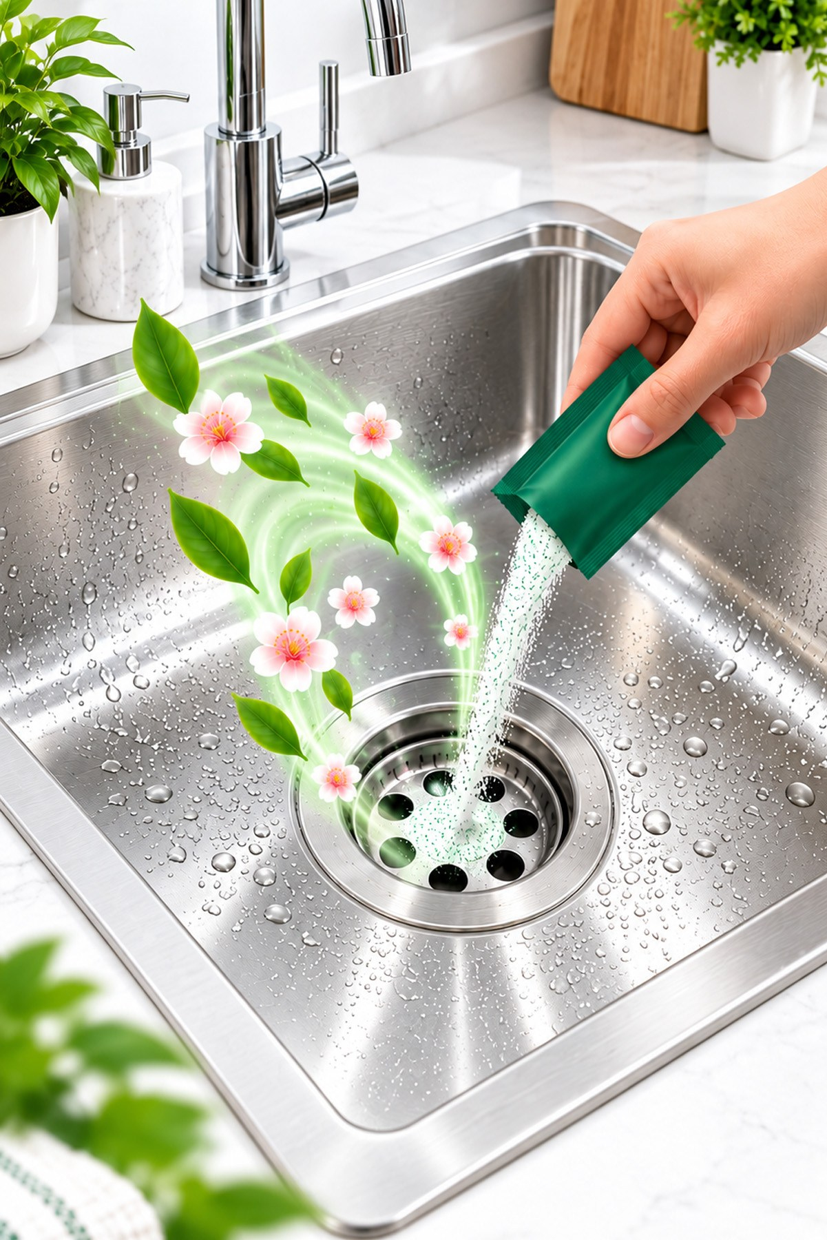 2'li Lavabo Gider Koku Giderici Toz Anında Etkili Mutfak Banyo Gider Temizleyici Ferahlatıcı