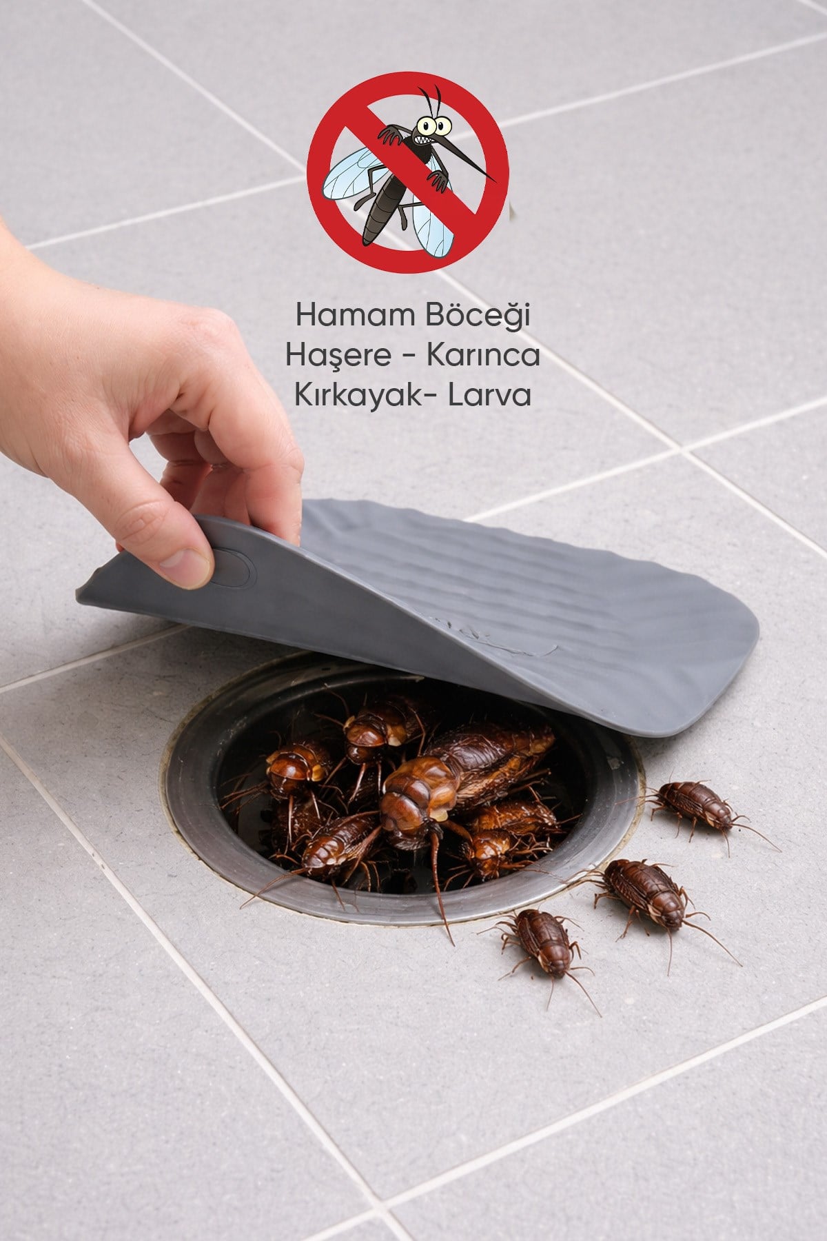 2'li Set Gri Uzun ve Gri Kare Silikon Gider Kapağı  Koku Önleyici Banyo Mutfak Gider Tıkacı
