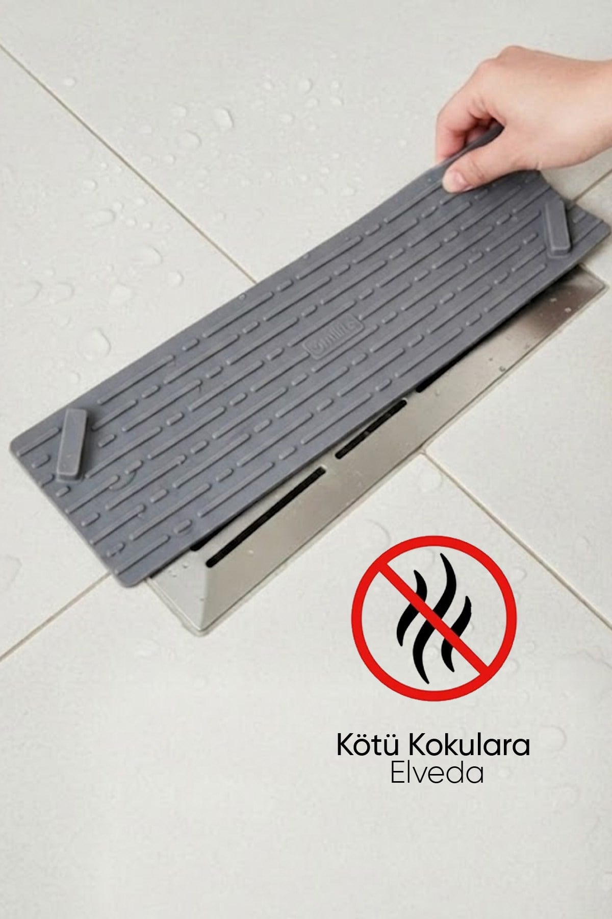 2'li Set Gri Uzun ve Gri Kare Silikon Gider Kapağı  Koku Önleyici Banyo Mutfak Gider Tıkacı