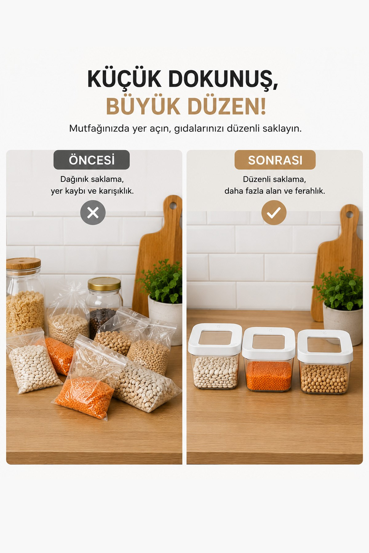 3'lü Vakumlu Kare Saklama Kabı Seti 350 ML Şeffaf Kapaklı Gıda Erzak Saklama Kutusu VP-329