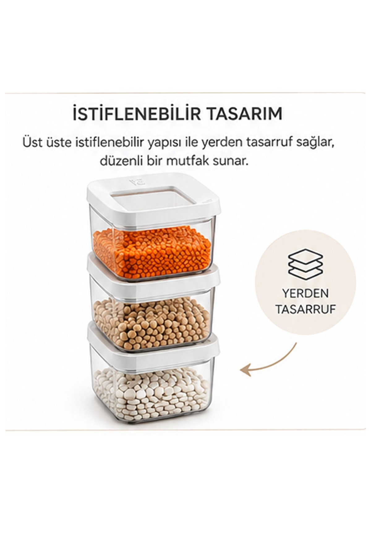 3'lü Vakumlu Kare Saklama Kabı Seti 350 ML Şeffaf Kapaklı Gıda Erzak Saklama Kutusu VP-329