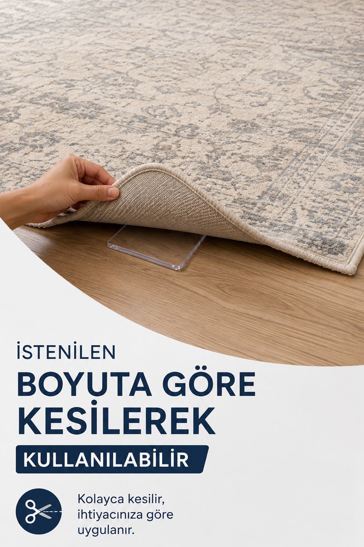4'lü Silikon Halı Kaydırmaz Ped Köşe Sabitleyici Zemin Koruyucu Kayma Önleyici