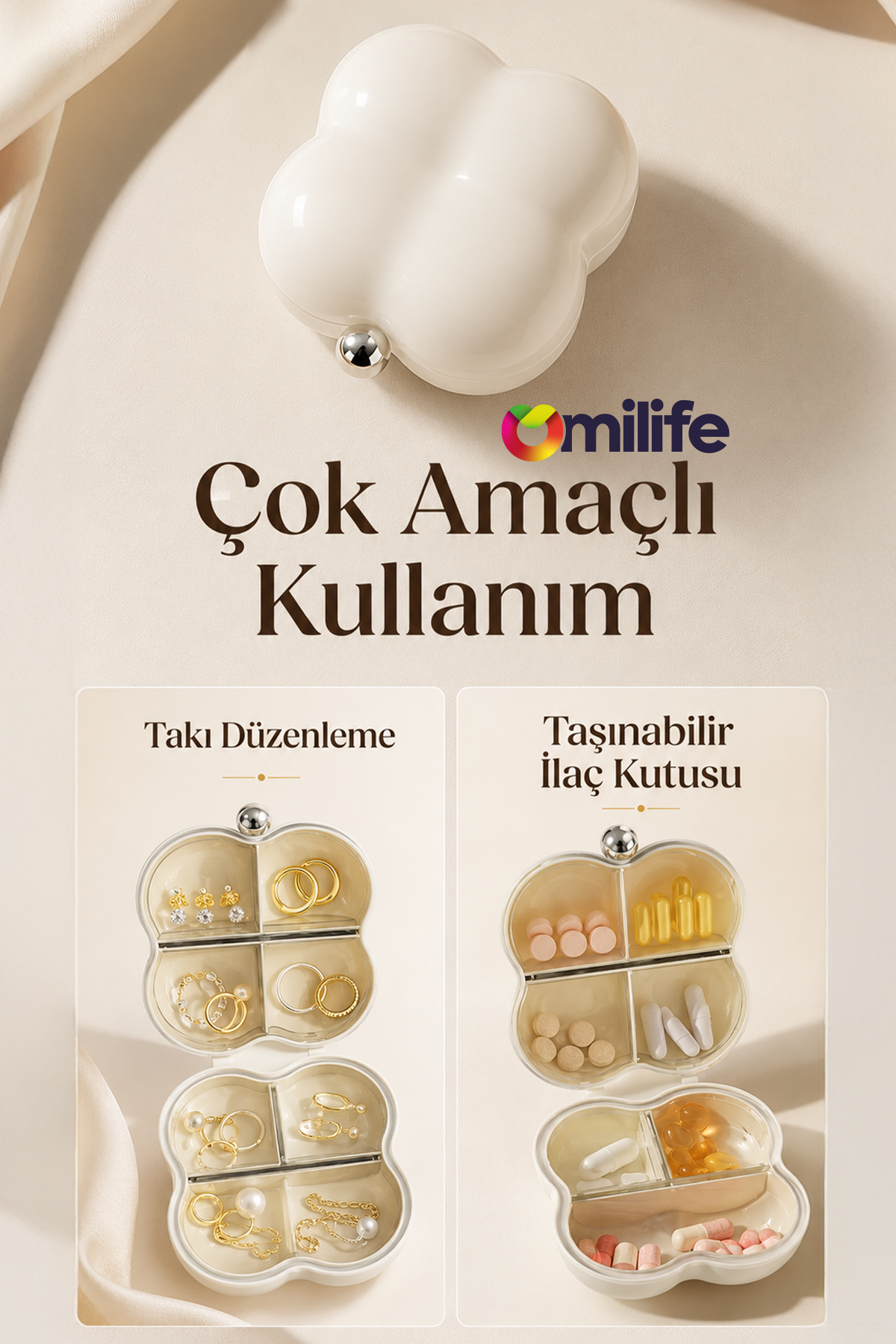 7 Gün Bölmeli Mini Taşınabilir İlaç Kutusu Günlük Hap Düzenleyici Seyahat İlaç Saklama Kutusu