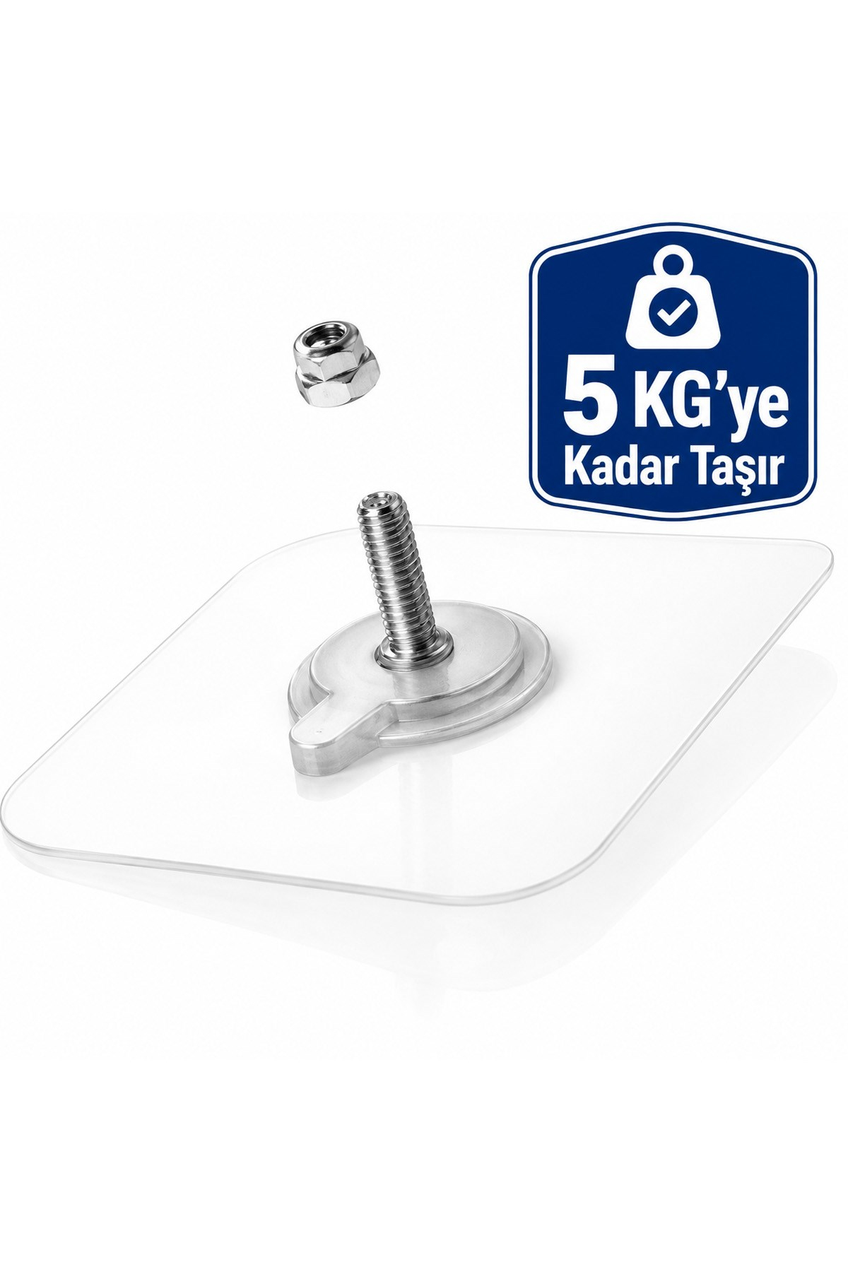 8 Adet Yapışkanlı Duvar Askısı Şeffaf Vidalı Kanca Güçlü Sabitleyici Banyo Mutfak Askı