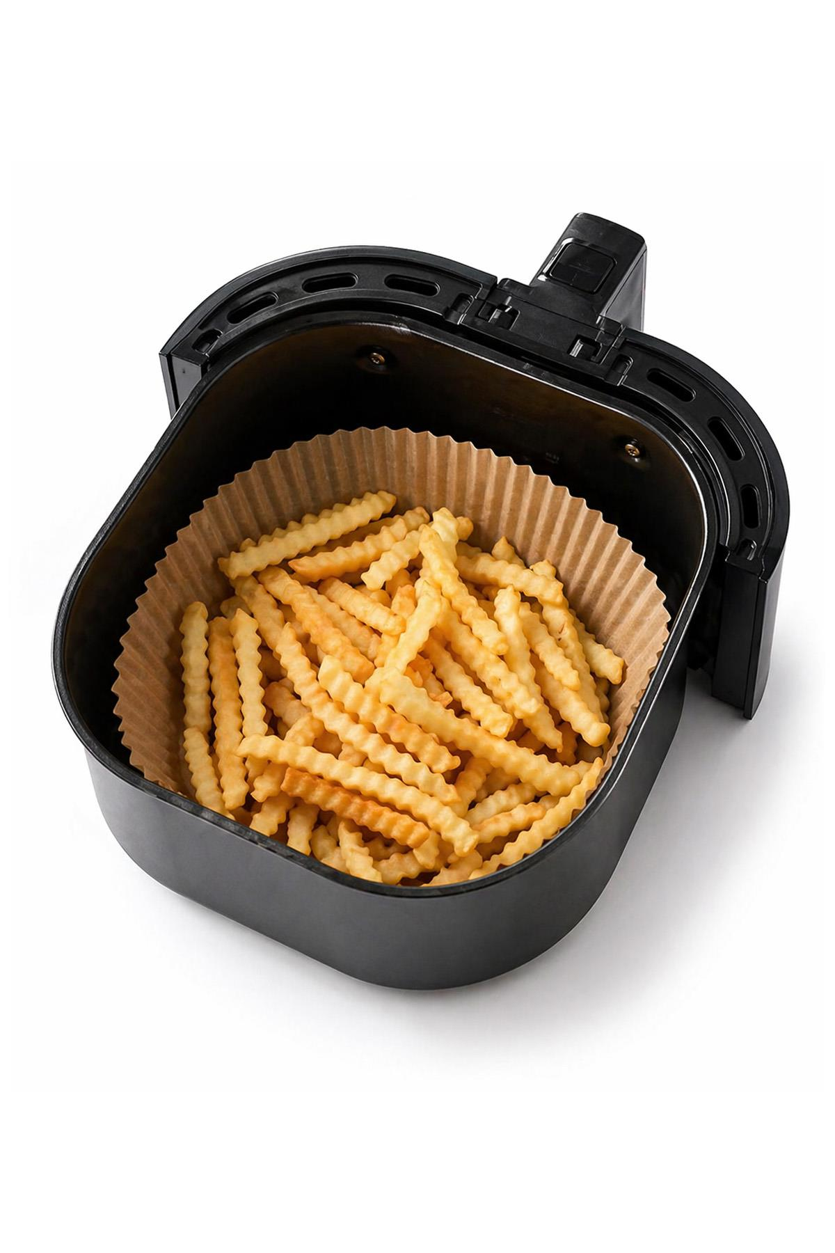 Airfryer Pişirme Kağıdı 50 Adet Yuvarlak Yağlı Kağıt Hava Fritözü Uyumlu Pratik Kullanım