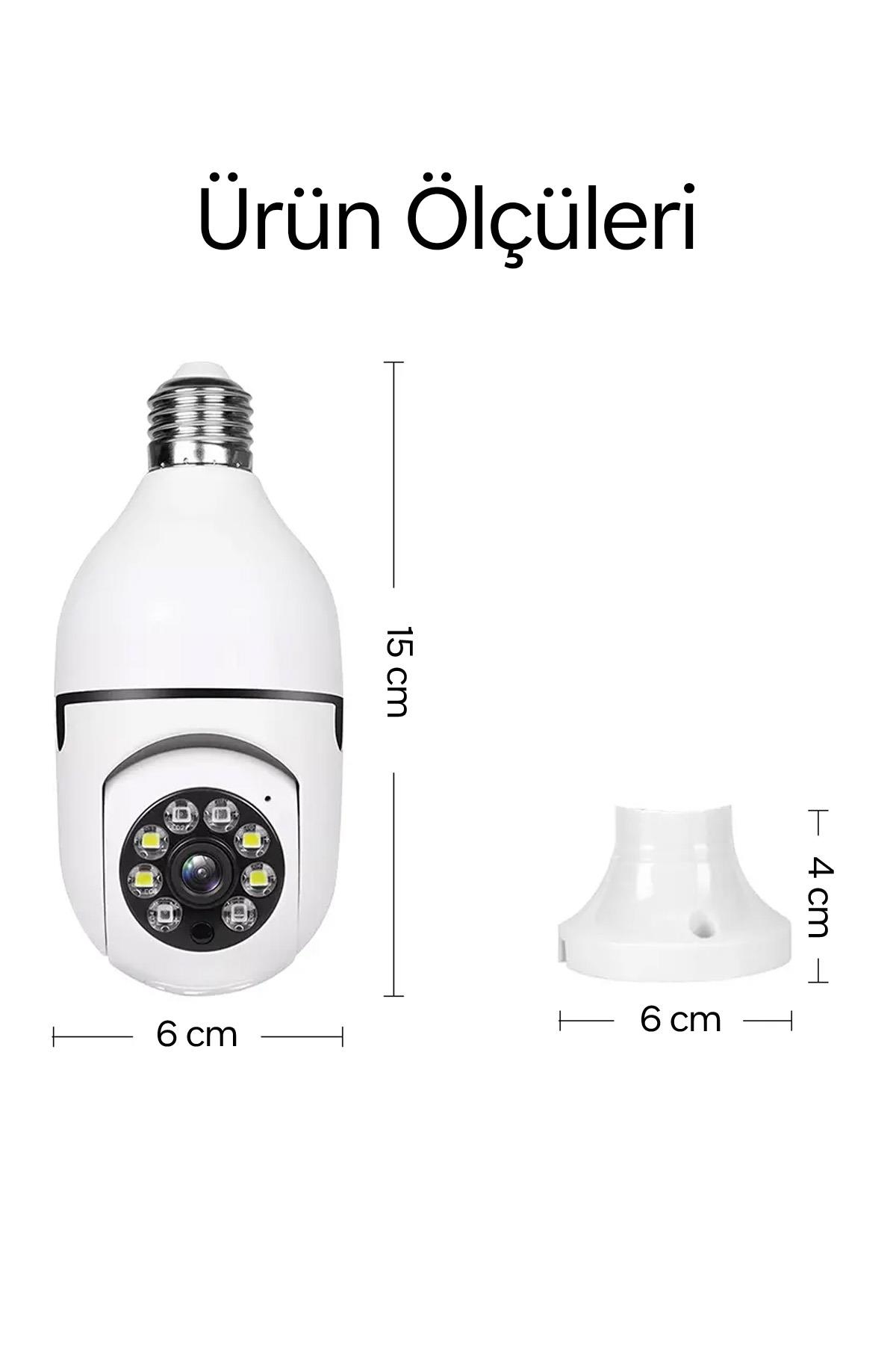 Ampul Kamera WiFi 360 Derece Kablosuz Güvenlik Kamerası – Ev Ofis Ampul Tip Kamera