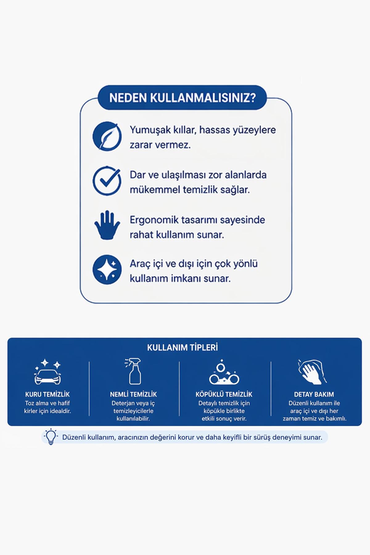 Araç Detay Temizlik Fırçası Yumuşak Kıllı Geniş Başlık Toz Alma İç Mekan Temizlik Fırçası