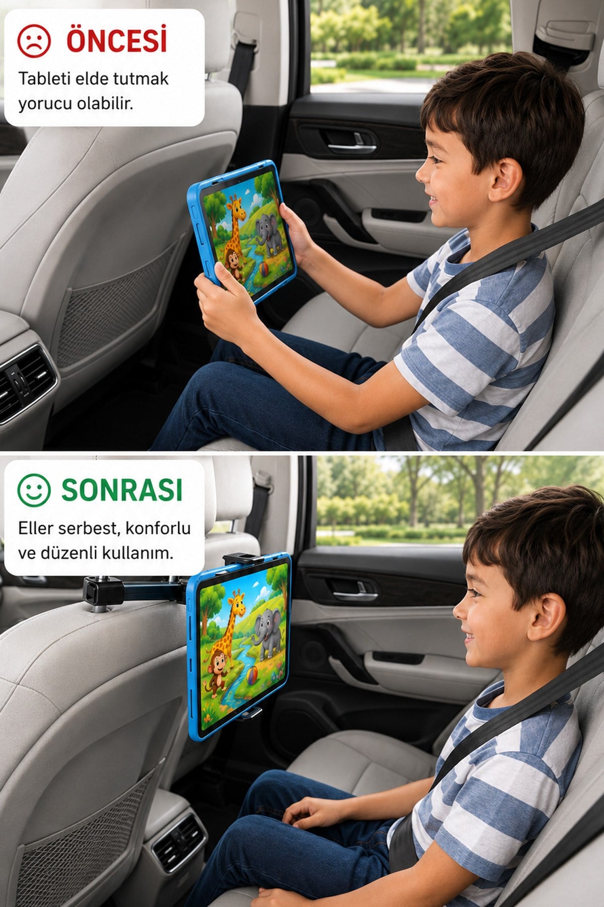 Araç Koltuk Arkası Tablet Telefon Tutucu Ayarlanabilir Döner Oto Tablet Standı