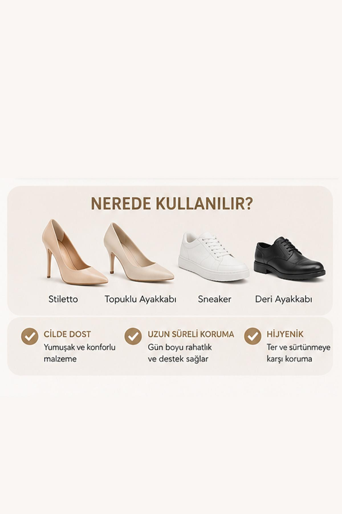 Ayakkabı Topuk Koruyucu Bant 10 Adet Vurma Önleyici Yara Yapmaz Yapışkanlı Ped Seti