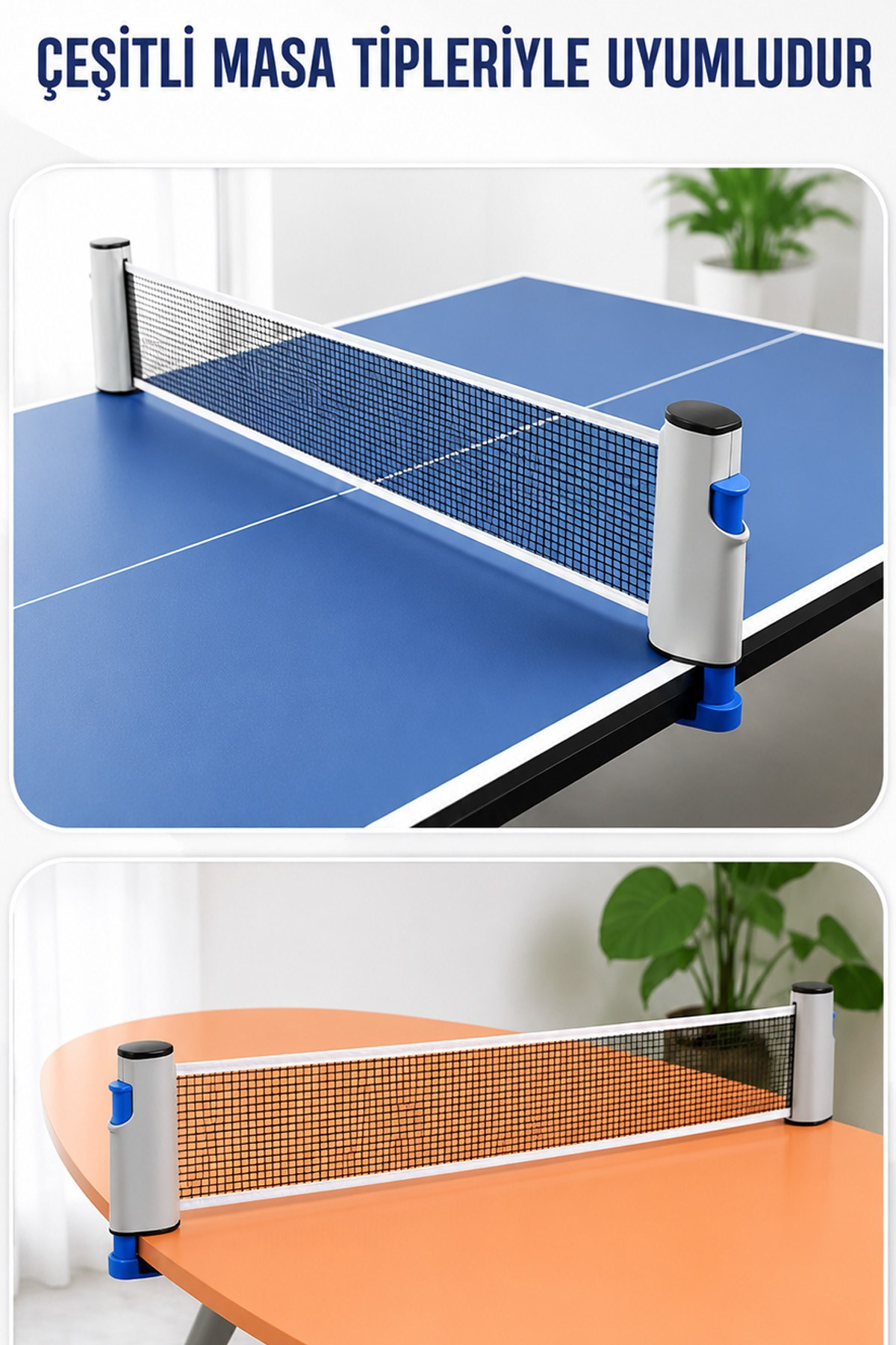 Ayarlanabilir Masa Tenisi Filesi Mekanizmalı Taşınabilir Ev Ofis Tenis Ağı 170 cm