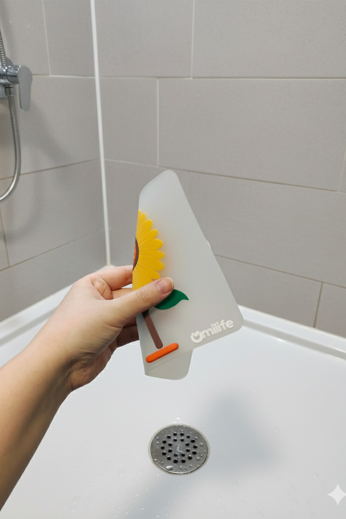 Ayçiçeği Kare Silikon Kötü Koku Önleyici Gider Kapağı – Banyo, Mutfak, Balkon Lavabo Tıpası 14,5x14,5 cm