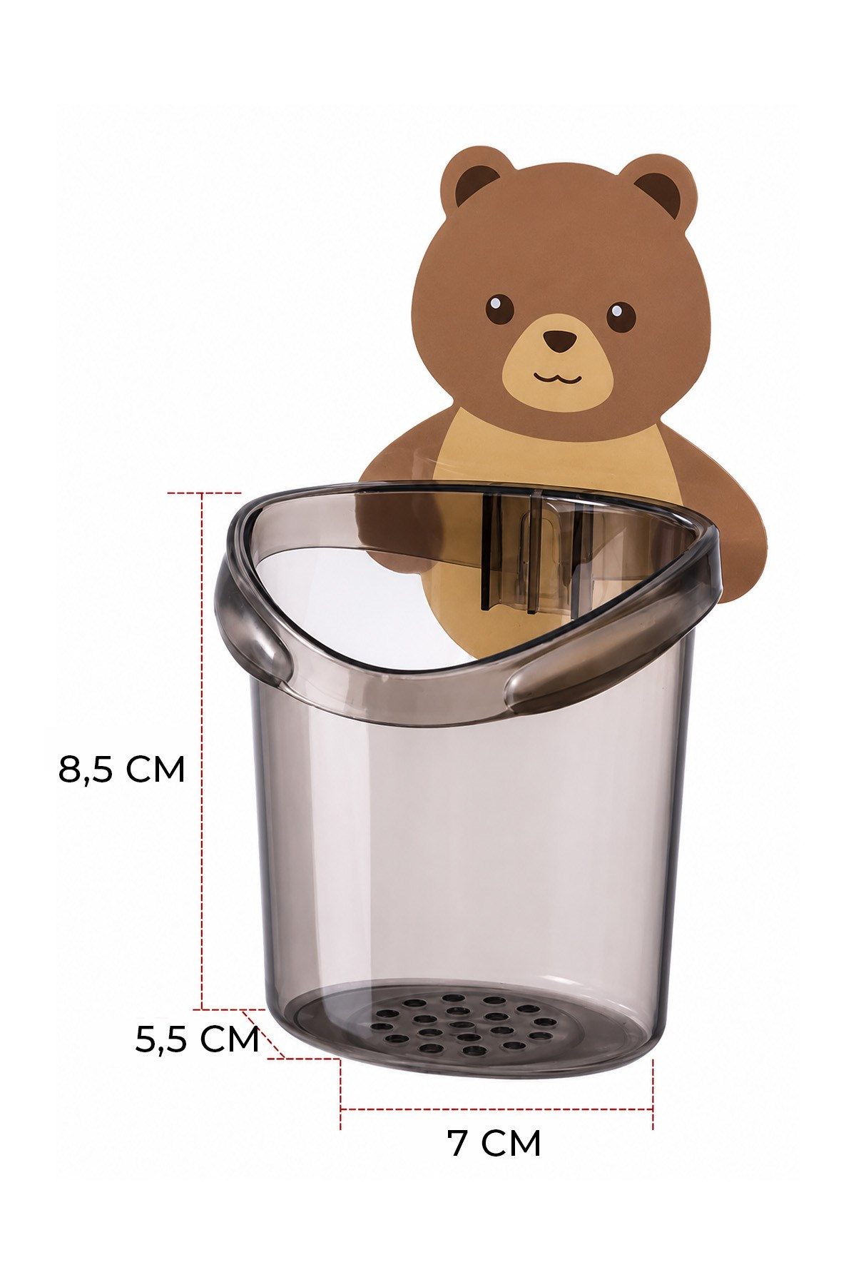 Ayıcık Desenli Kendinden Yapışkanlı Banyo Organizeri Diş Macunu Kalem Düzenleyici Kutu