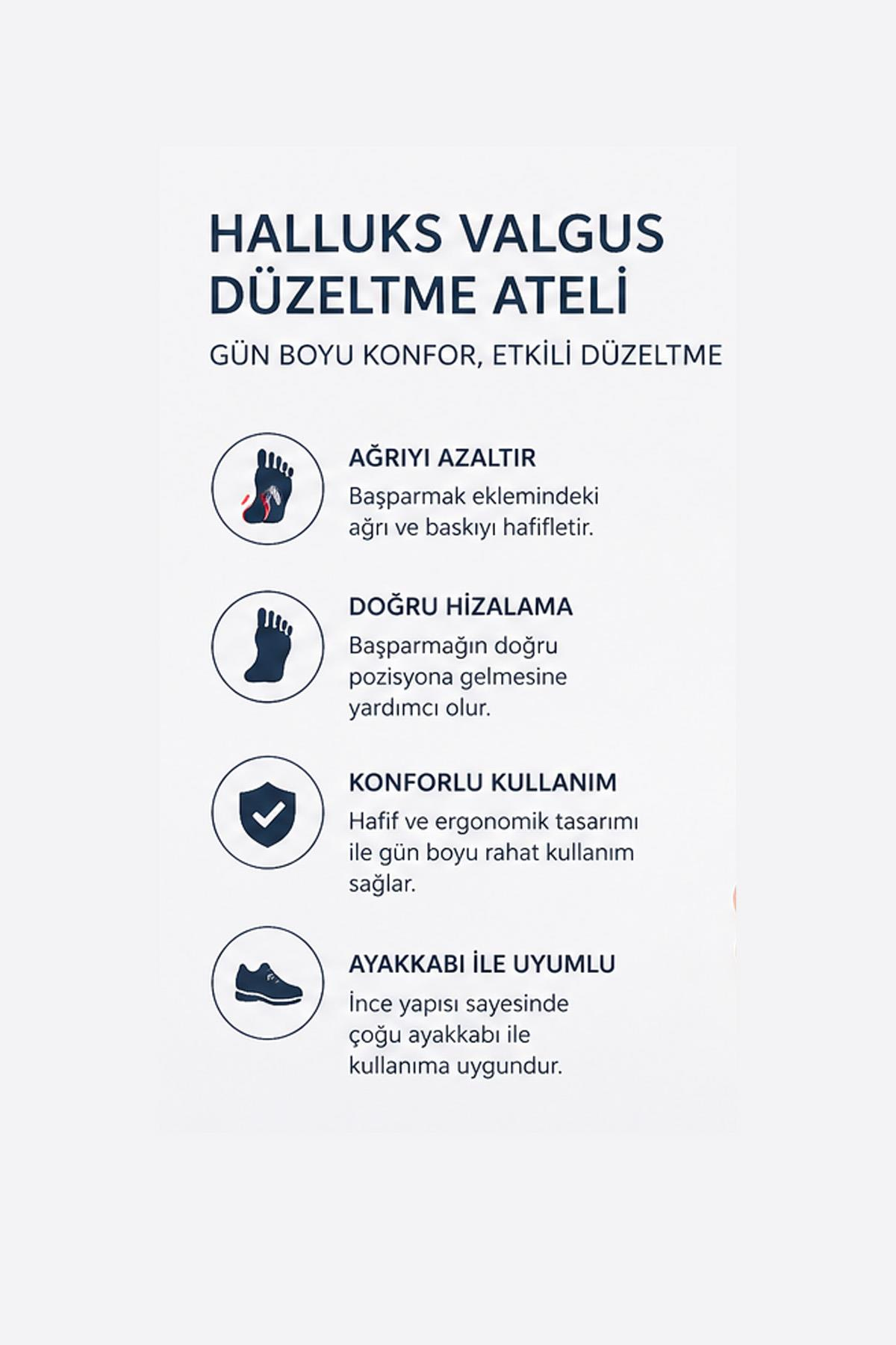 Başparmak Düzeltici Atel Ortopedik Halluks Valgus Aparatı Ayak Kemik Çıkıntı Düzeltici