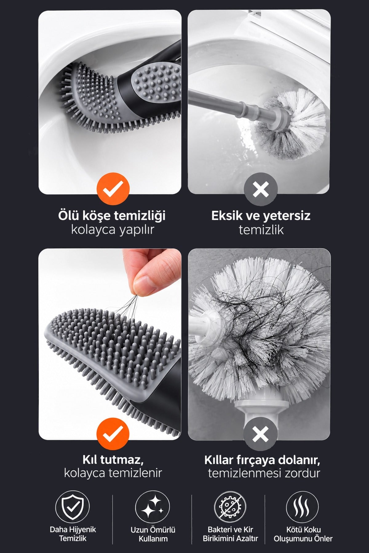 Beyaz Ördek Tasarımlı Tuvalet Fırçası Hazneli Klozet Temizleme Fırçası Dekoratif Banyo Fırçası