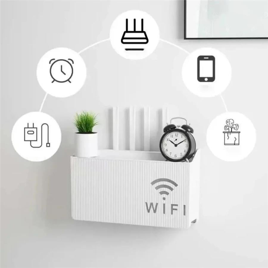 Beyaz Pleksi Wifi Kutusu Duvar Asılabilir Sigorta Ve Modem Saklama Kutusu 25x15x6 Cm