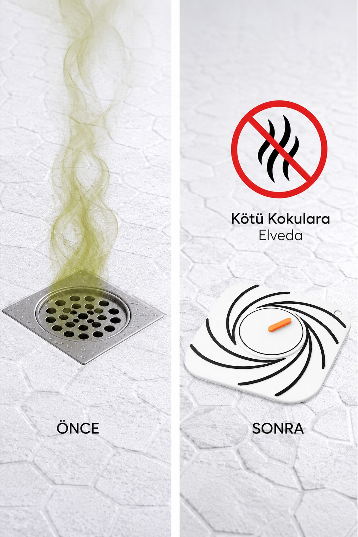Beyaz Silikon Gider Kapağı Delikli Koku Önleyici Lavabo Süzgeci Banyo Mutfak Gider Matı