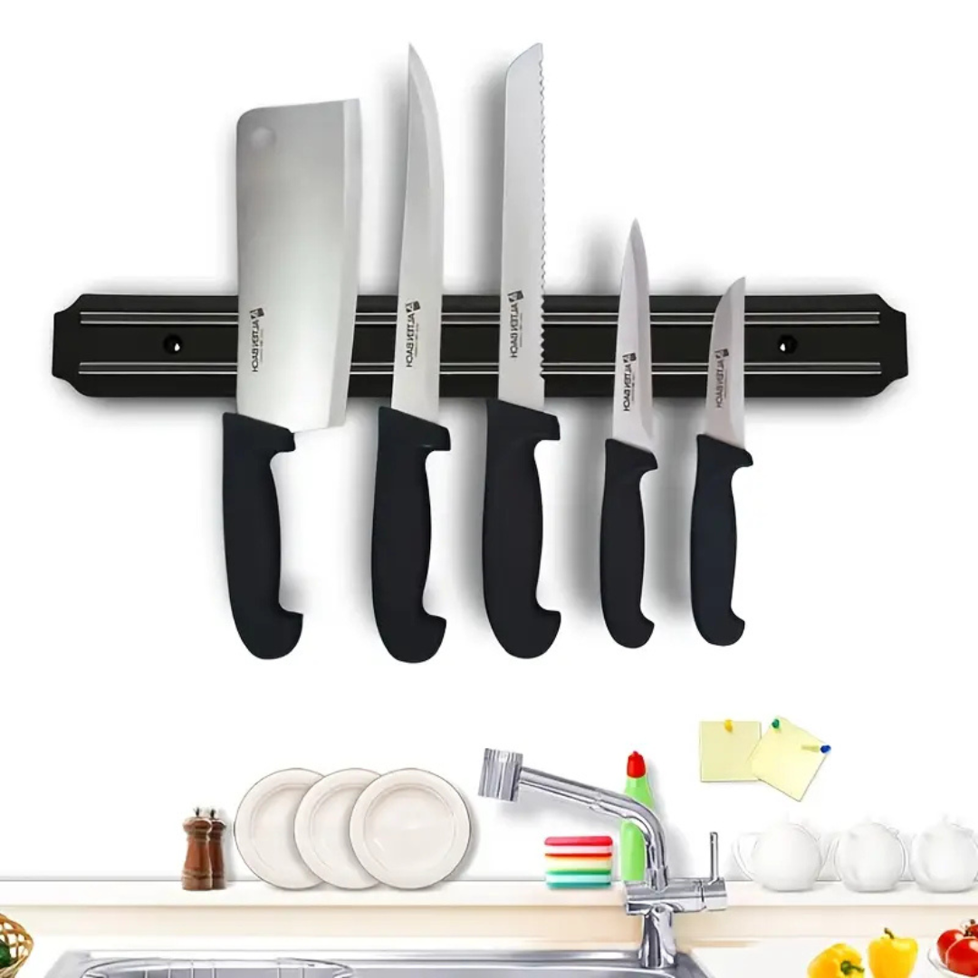 Bıçak Yapıştırma Mıknatısı 33 cm Duvara Monte Edilen Mıknatıslı Bıçak Tutucu Metal Yüzeyli Şık Bıçaklık Kompakt Tasarım Güçlü Tutuş Sağlayan Pratik Mutfak Düzenleyici Bıçak Askı Aparatı