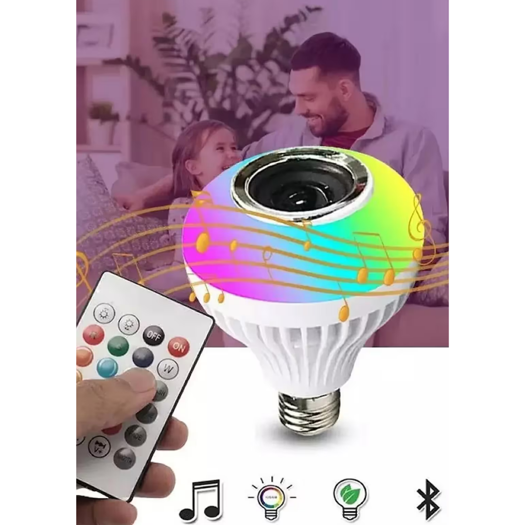 Bluetooth Hoparlörlü Uzaktan Kumandalı Rgb Akıllı Led Ampul-16 Renk Lamba