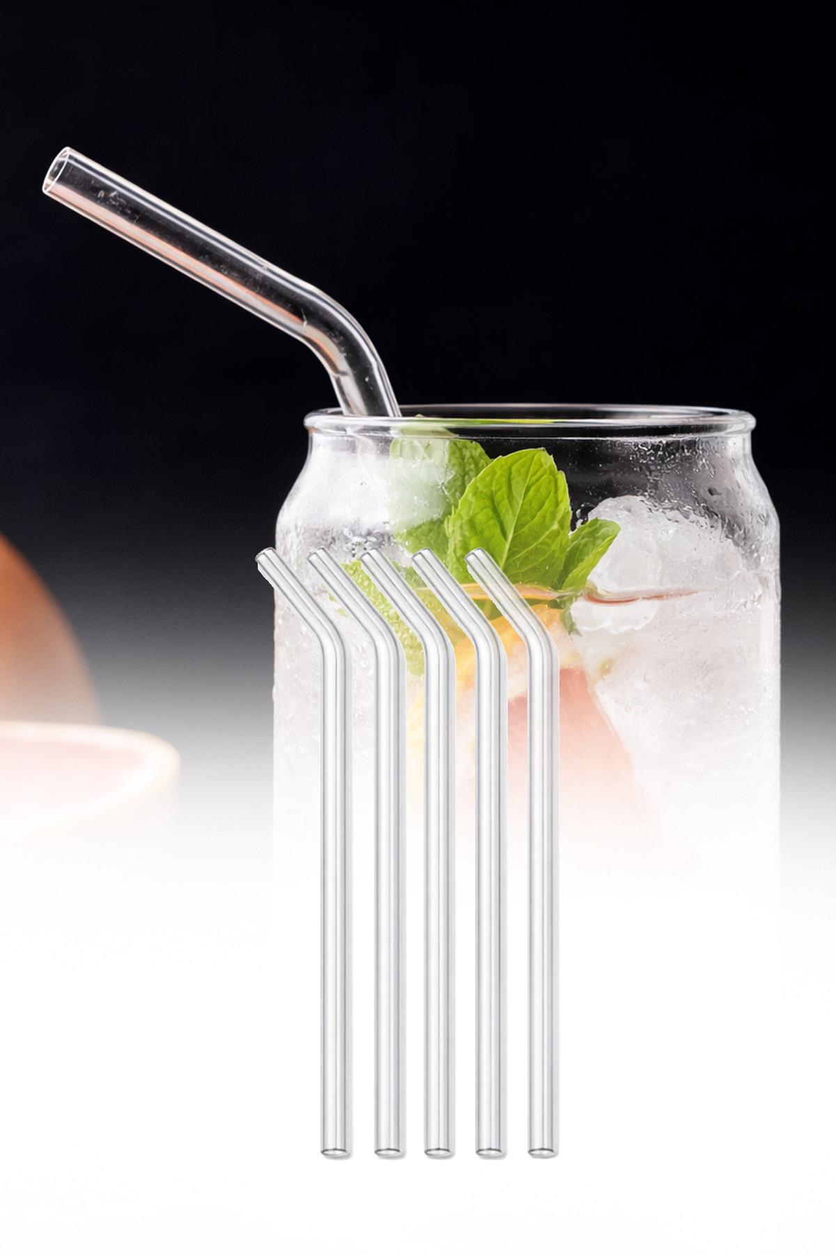 Cam Pipet Seti 5 Adet Isıya Dayanıklı Termosilikat Bardak Pipeti Temizleme Fırçalı Set