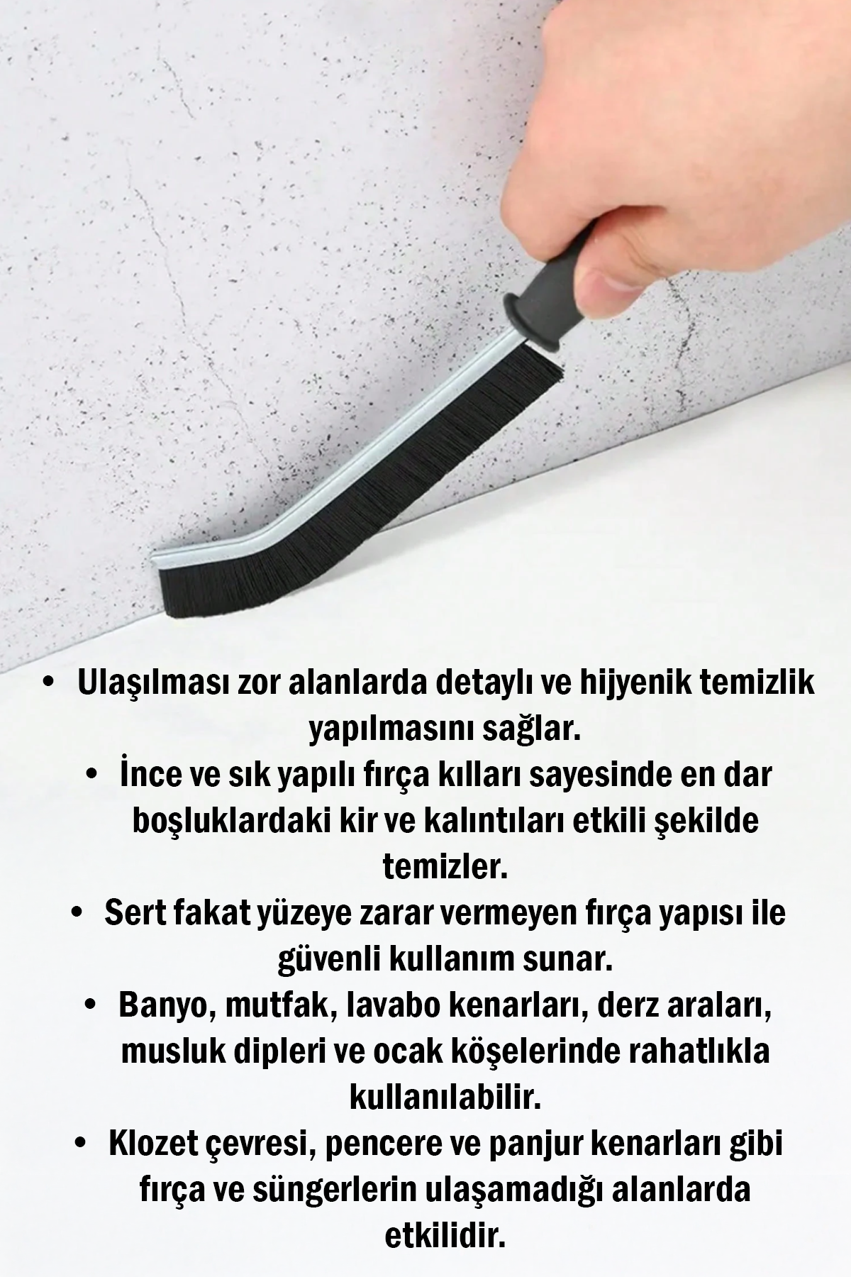Çok Amaçlı Multi İnce Temizlik Fırçası Derz Arası Banyo Mutfak Lavabo Detay Temizleme Fırçası