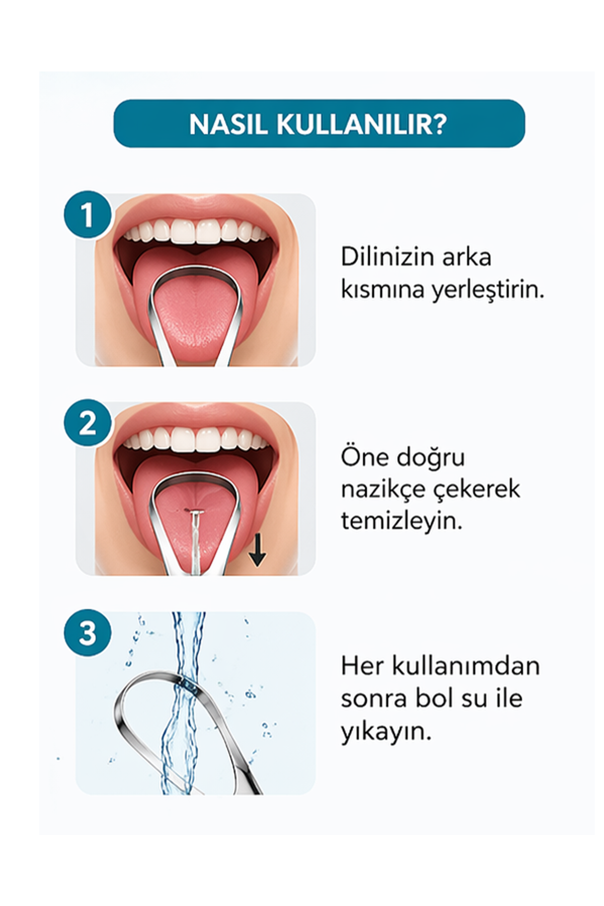 Dil Temizleyici Paslanmaz Çelik Dil Sıyırıcı Ağız Bakım Aparatı Hijyenik Dil Temizleme Aracı