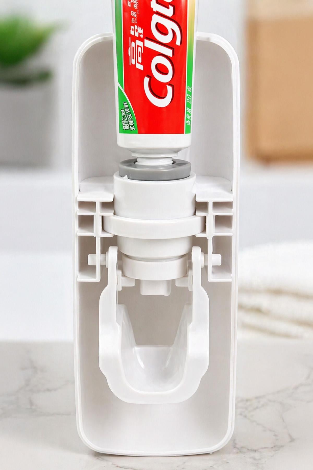 Diş Fırçalık ve Macun Dispenser Yapışkanlı Duvar Tipi Organizer Banyo Düzenleyici Set