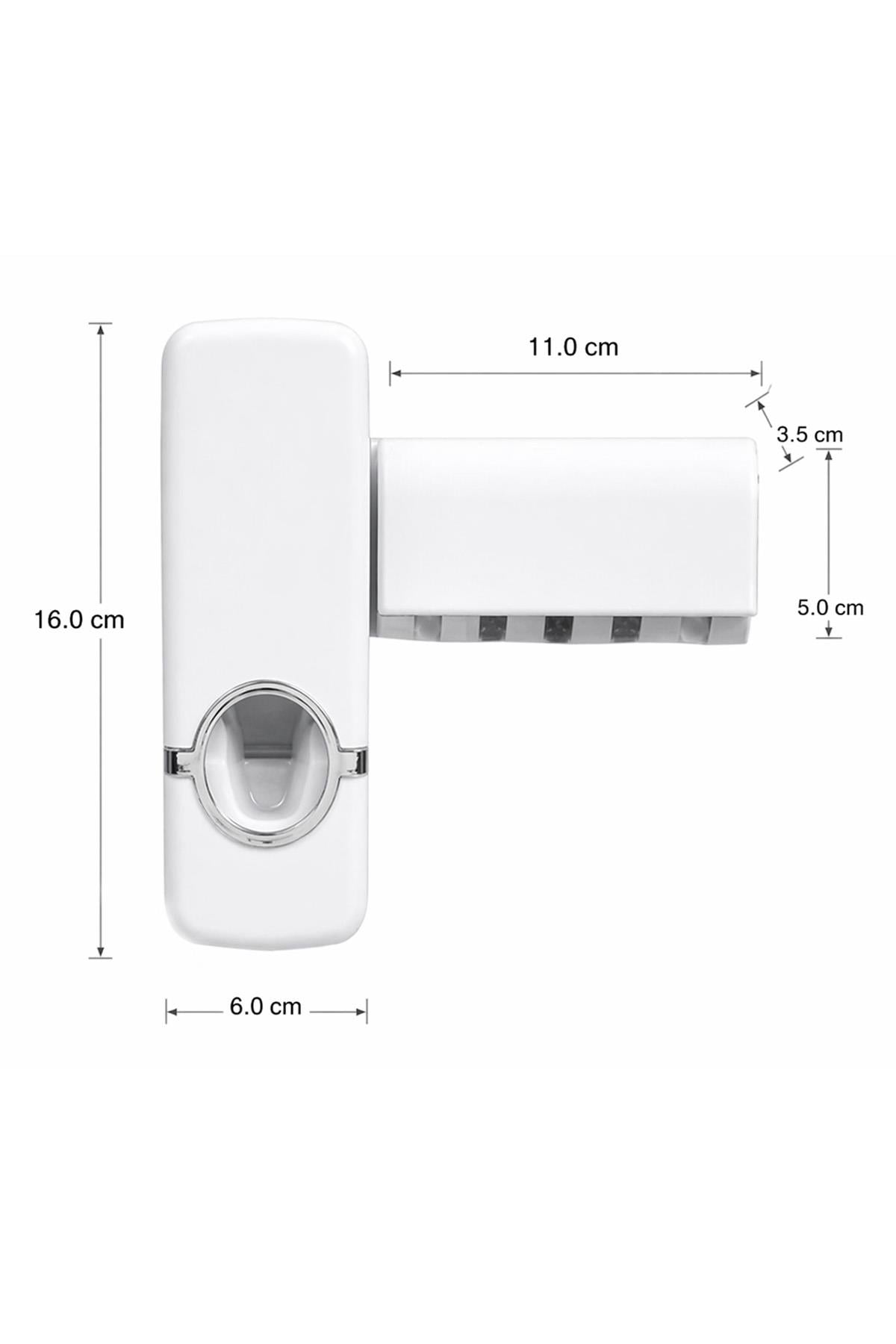 Diş Fırçalık ve Macun Dispenser Yapışkanlı Duvar Tipi Organizer Banyo Düzenleyici Set