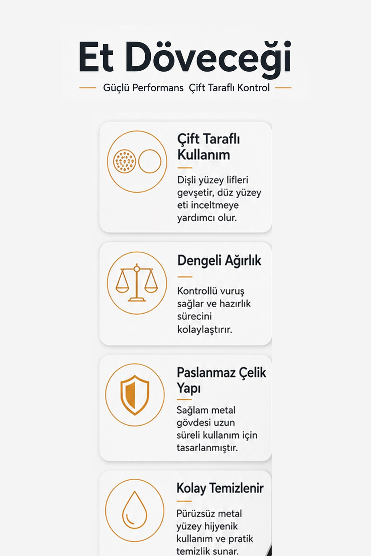 Döküm Et Dövücü Çift Taraflı Dayanıklı Alüminyum Gövde Et Yumuşatma Tokmağı Ergonomik Saplı Pratik ve Sağlam Et Tokmağı Mutfakta Et Hazırlığı İçin İdeal Mutfak Aleti