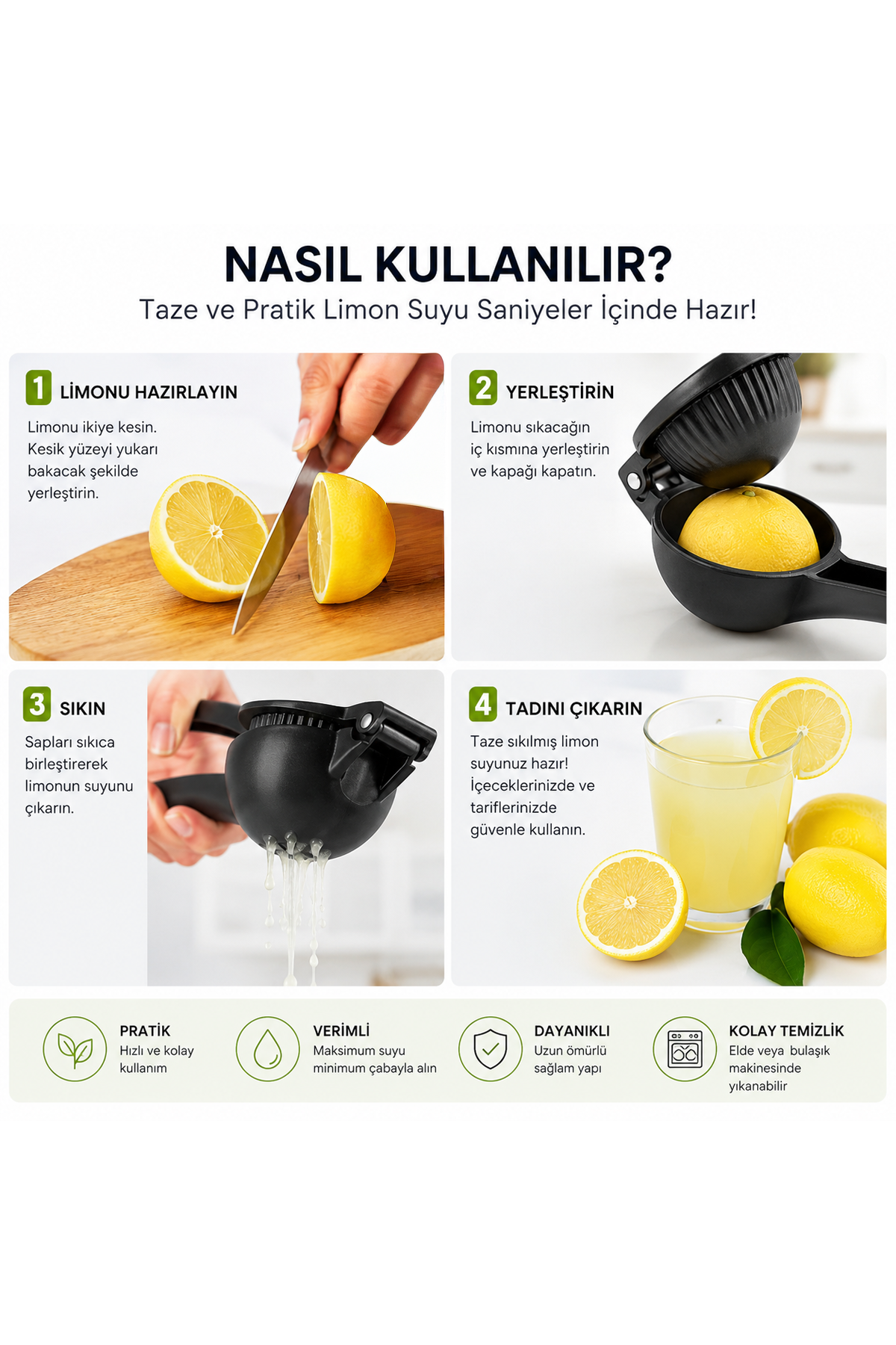 Döküm Narenciye Sıkacağı Büyük Boy Limon Portakal Greyfurt El Presi Mutfak Aparatı