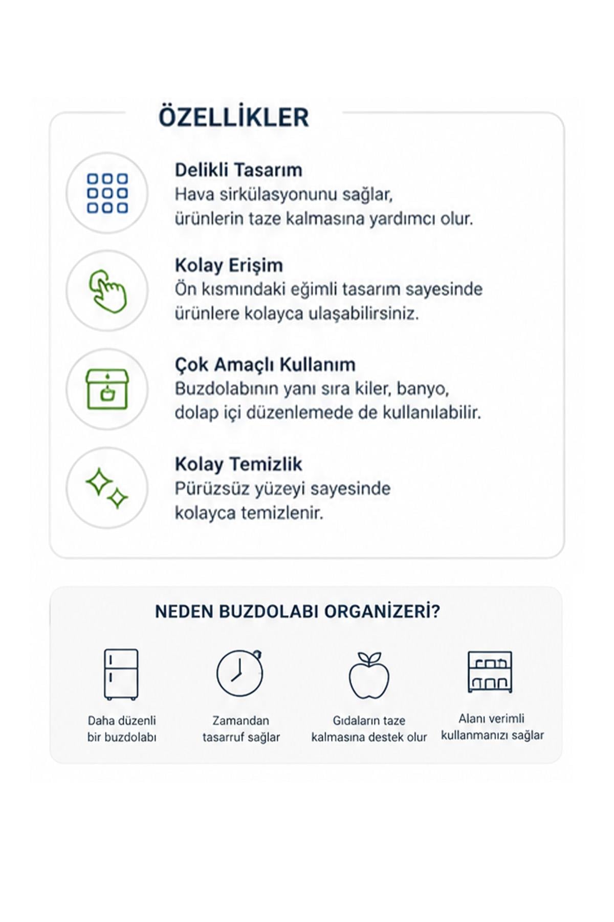 Dolap İçi Düzenleyici Sepet Plastik Organizer Kutu Mutfak Banyo Raf İçi Saklama Kutusu