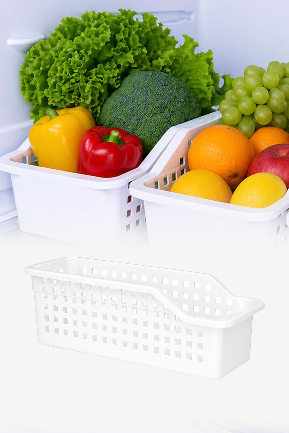 Dolap İçi Düzenleyici Sepet Plastik Organizer Kutu Mutfak Banyo Raf İçi Saklama Kutusu