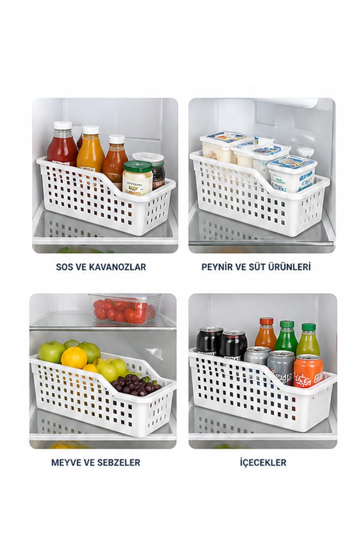 Dolap İçi Düzenleyici Sepet Plastik Organizer Kutu Mutfak Banyo Raf İçi Saklama Kutusu
