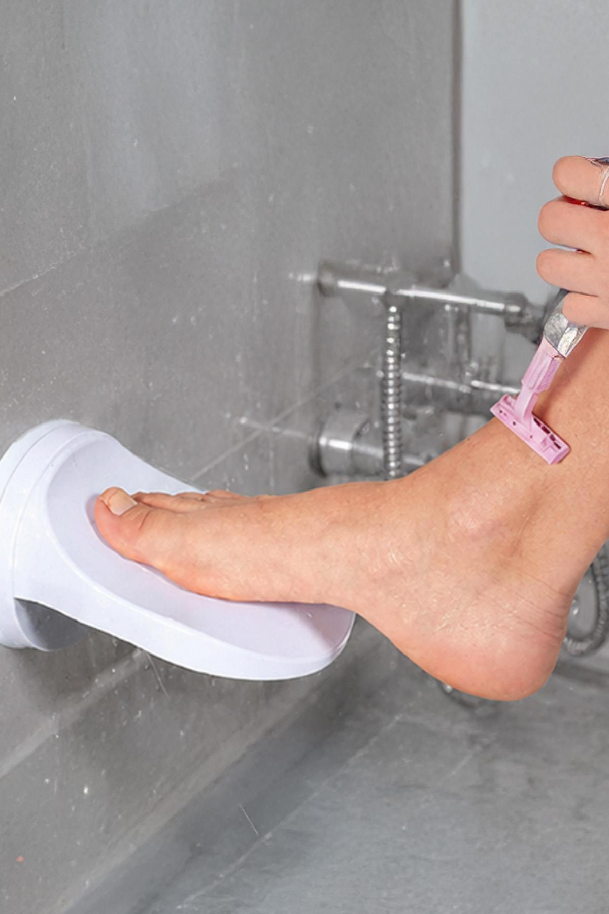Duş İçin Ayak Dayama Aparatı Vantuzlu Ayak Tıraş Destek Pedi Kaymaz Banyo Aparatı