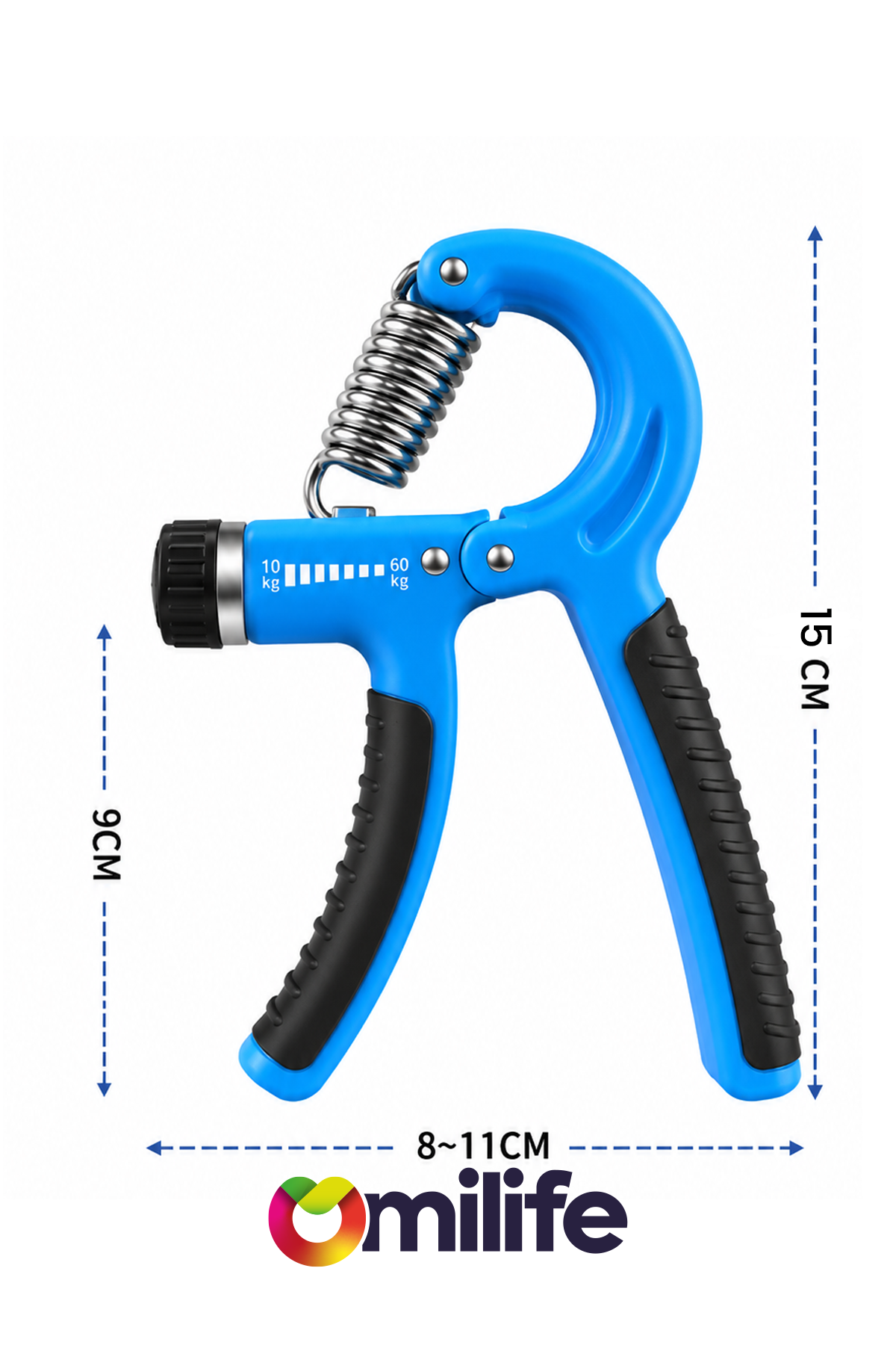 El Bilek Güçlendirici 5-60 Kg Ayarlı Sayaçlı Egzersiz Yayı Fitness Grip Güç Arttırıcı