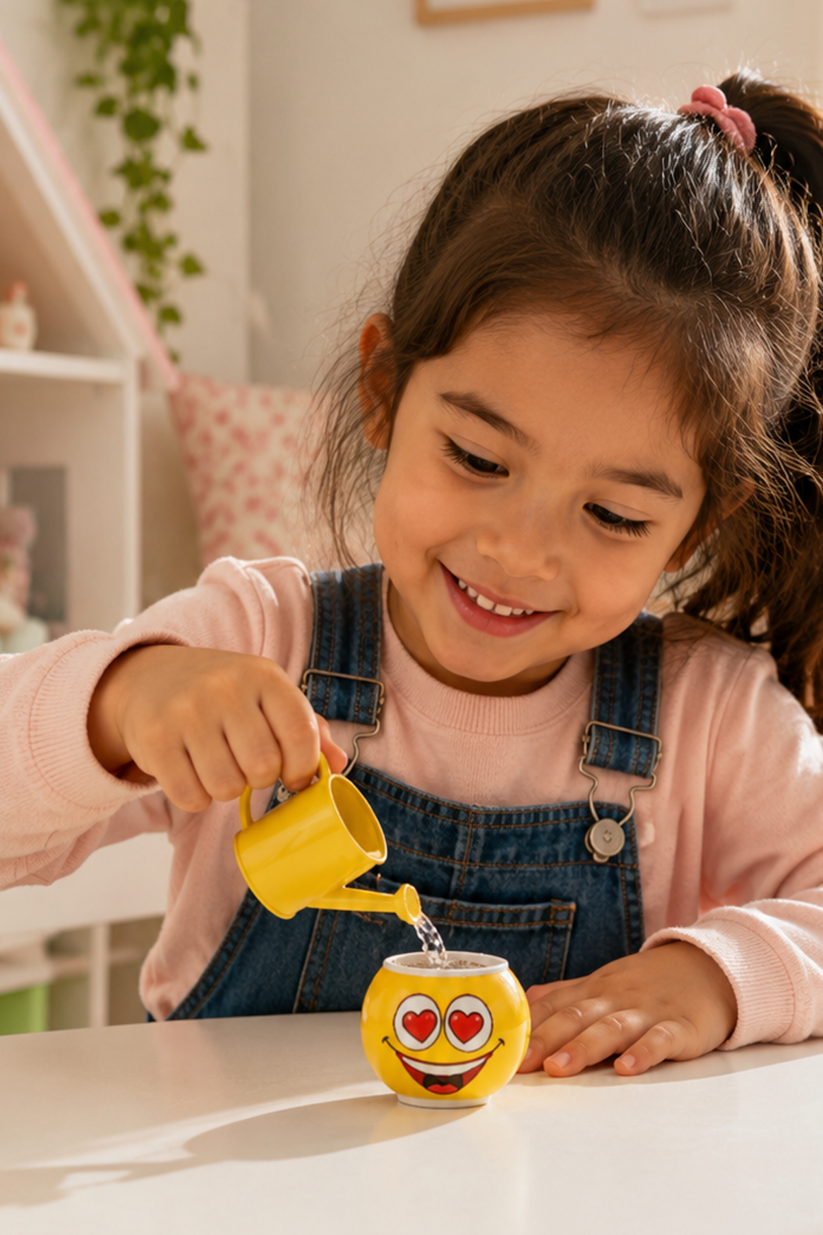 Emoji Figürlü Çim Adam Oyuncak Toprak Tohumlu Dekoratif Saksı Çocuk Eğitici Bitki 6 cm