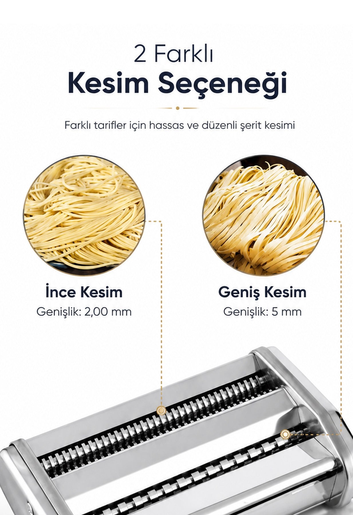Erişte Kesme Makinesi Paslanmaz Hamur Açma Mantı Makarna Dilimleme Kesme Aparatı