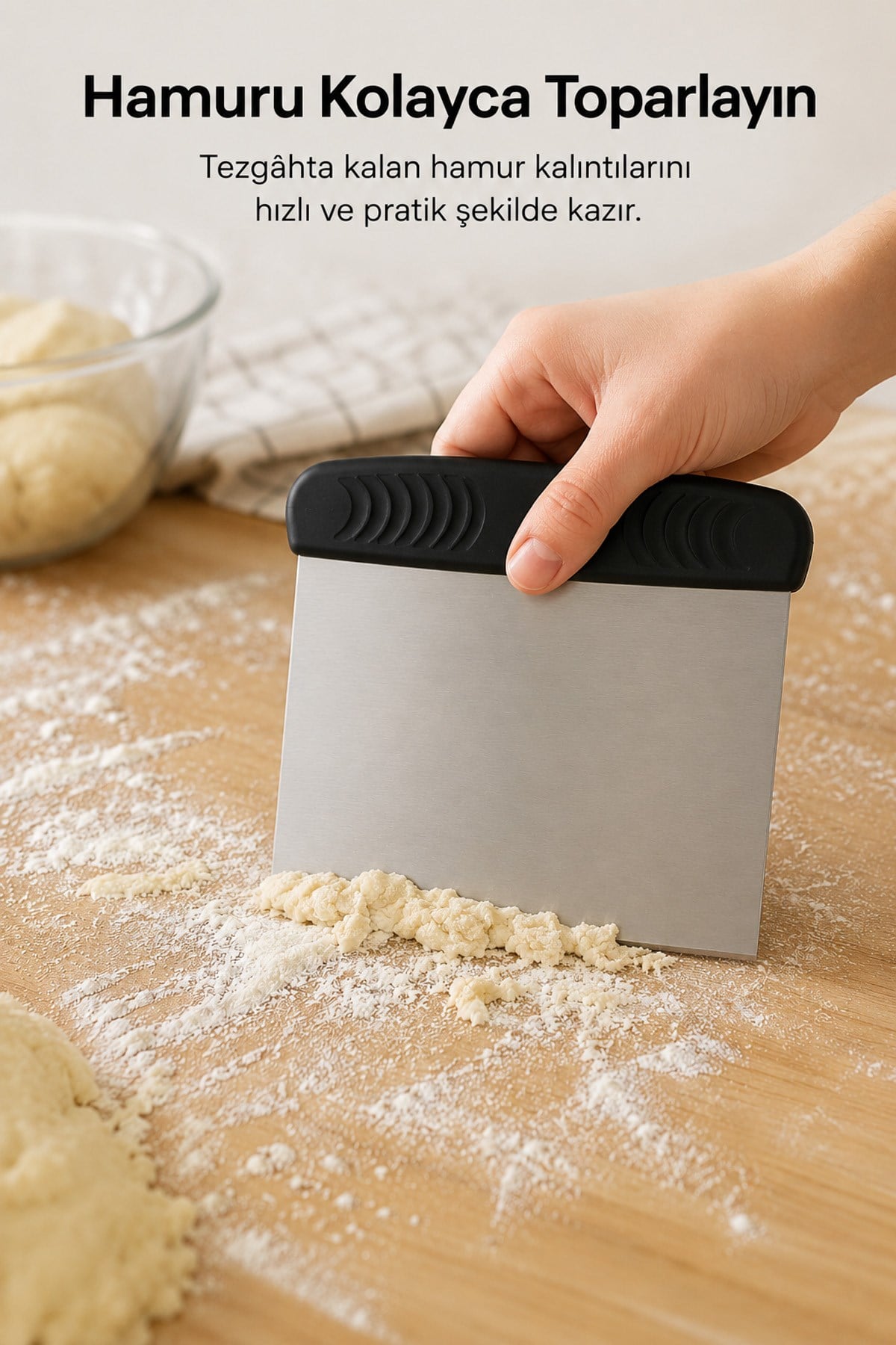 Hamur Kesme Aparatı Kesici Kazıyıcı Pasta Kek Şekillendiren Spatula