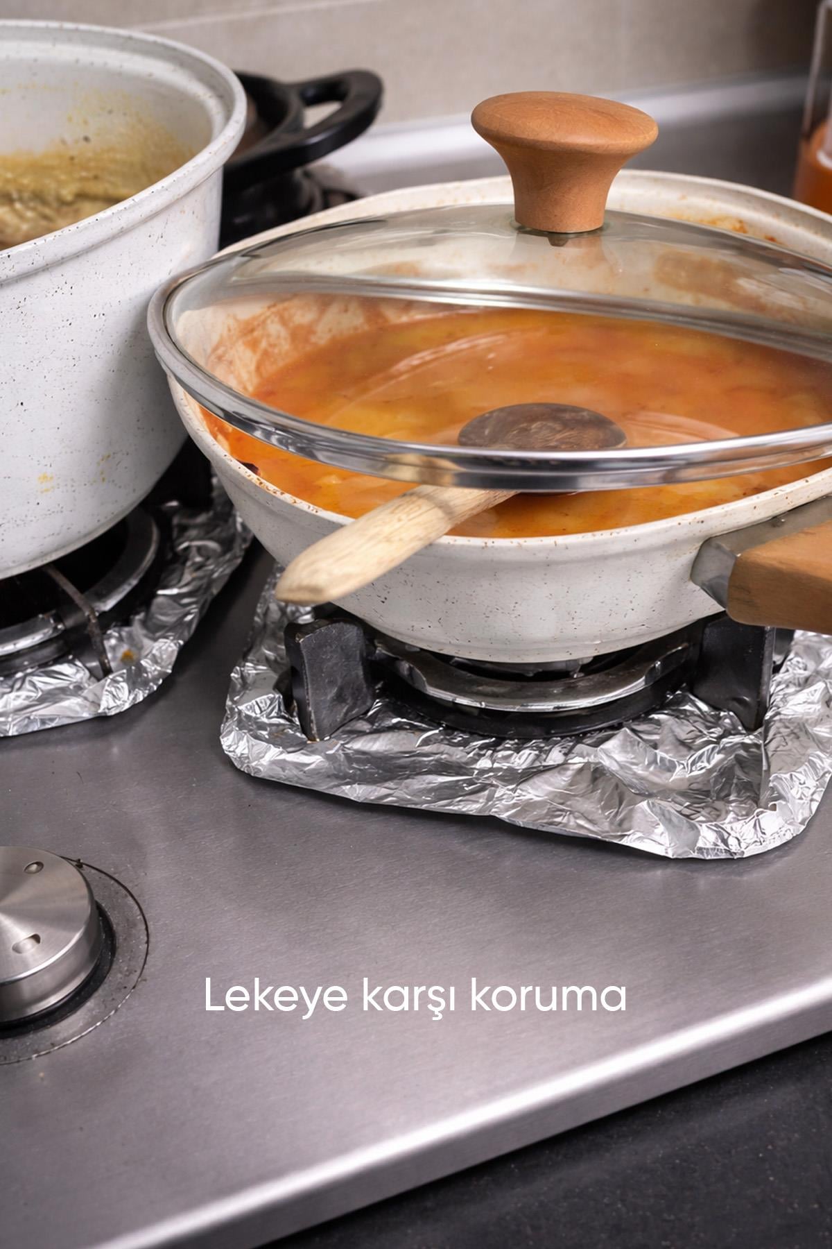 Isıya Dayanıklı Yeniden Kullanılabilir Ocak Üstü Koruyucu Folyo Leke Önleyici Izgara Koruyucu