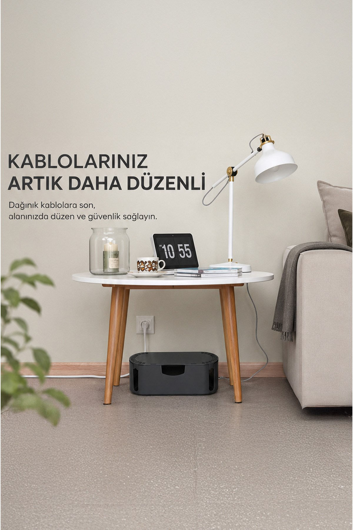 Kablo Düzenleyici Kablo Saklama Kutusu Çoklu Priz Kablo Organizer Kutusu Kapaklı
