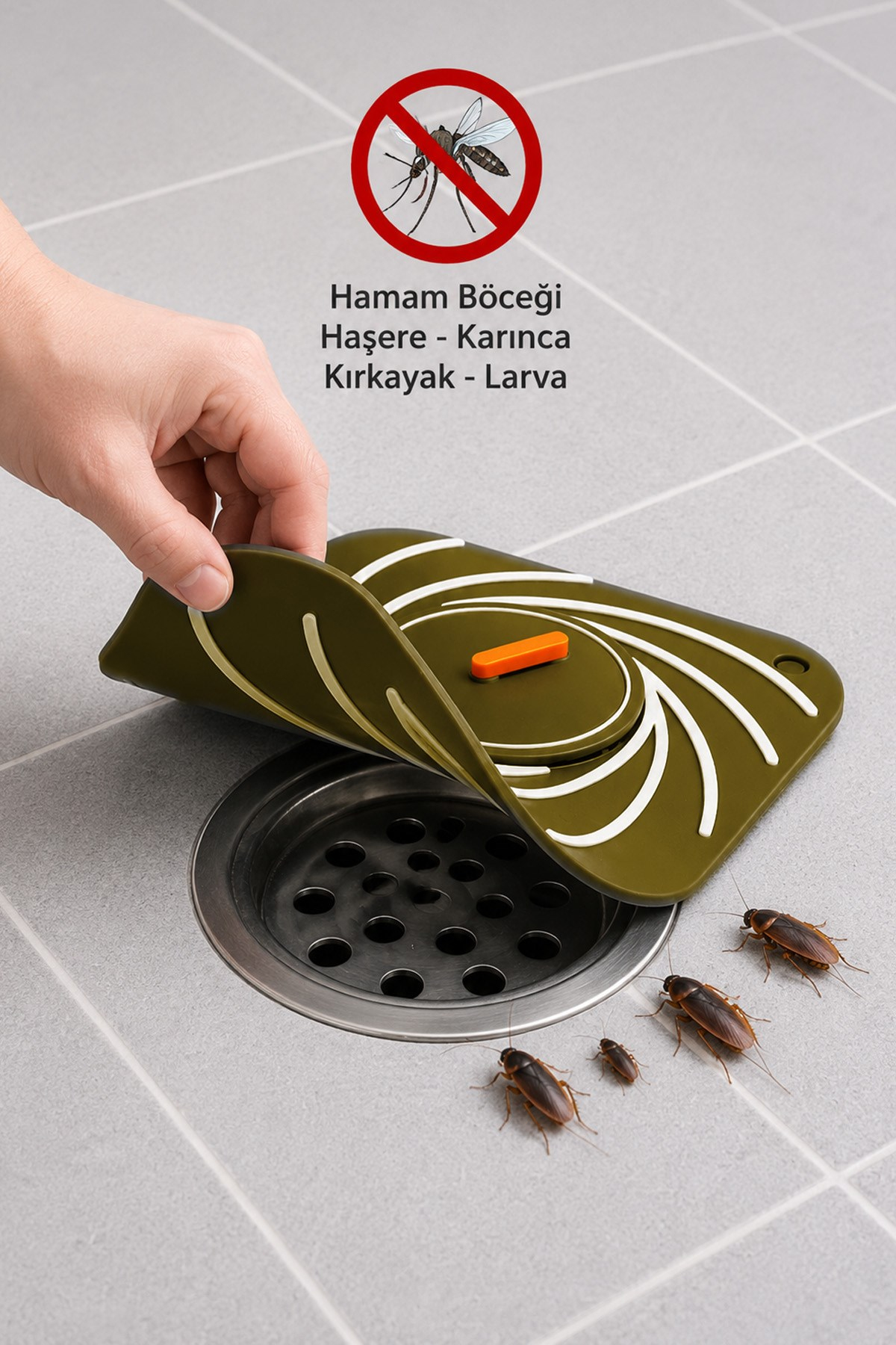 Kahverengi Silikon Gider Kapağı Delikli Koku Önleyici Lavabo Süzgeci Banyo Mutfak Matı 15x15