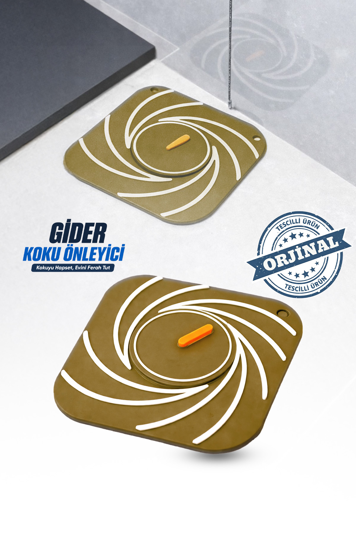 Kahverengi Silikon Gider Kapağı Delikli Koku Önleyici Lavabo Süzgeci Banyo Mutfak Matı 15x15