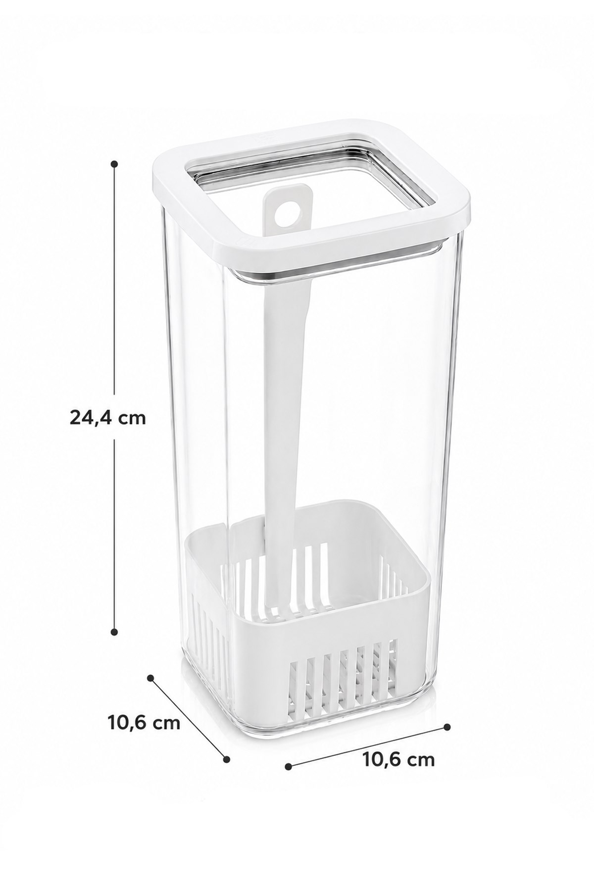 Kare Yeşillik Saklama Kabı 1700 ML Kapaklı Marul Maydanoz Taze Ot Saklama Kutusu VP-007