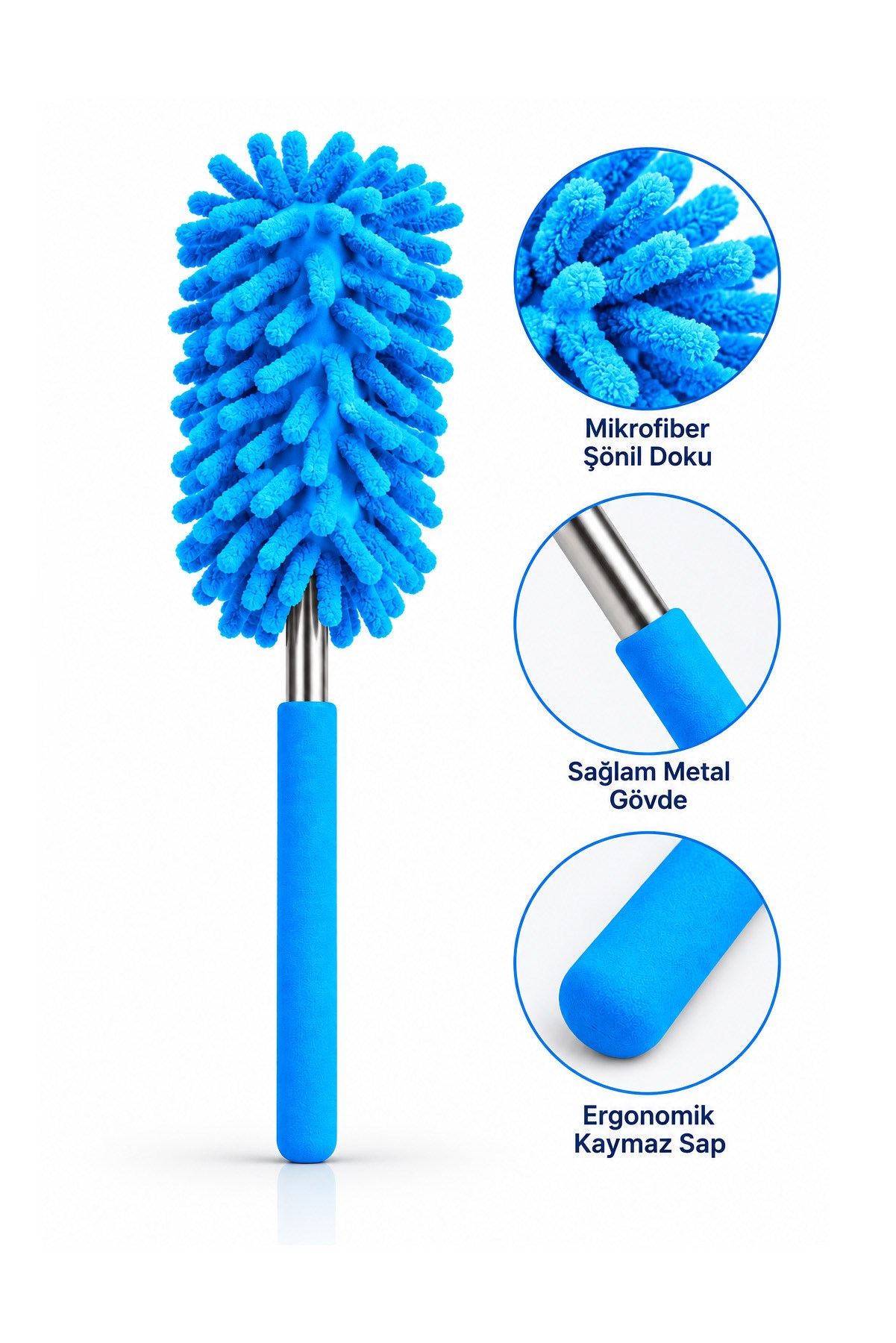 Karışık Renk Mikrofiber Makarna Mop Toz Alma Paspası Tüy Toplayıcı Çok Amaçlı Temizlik Mopu