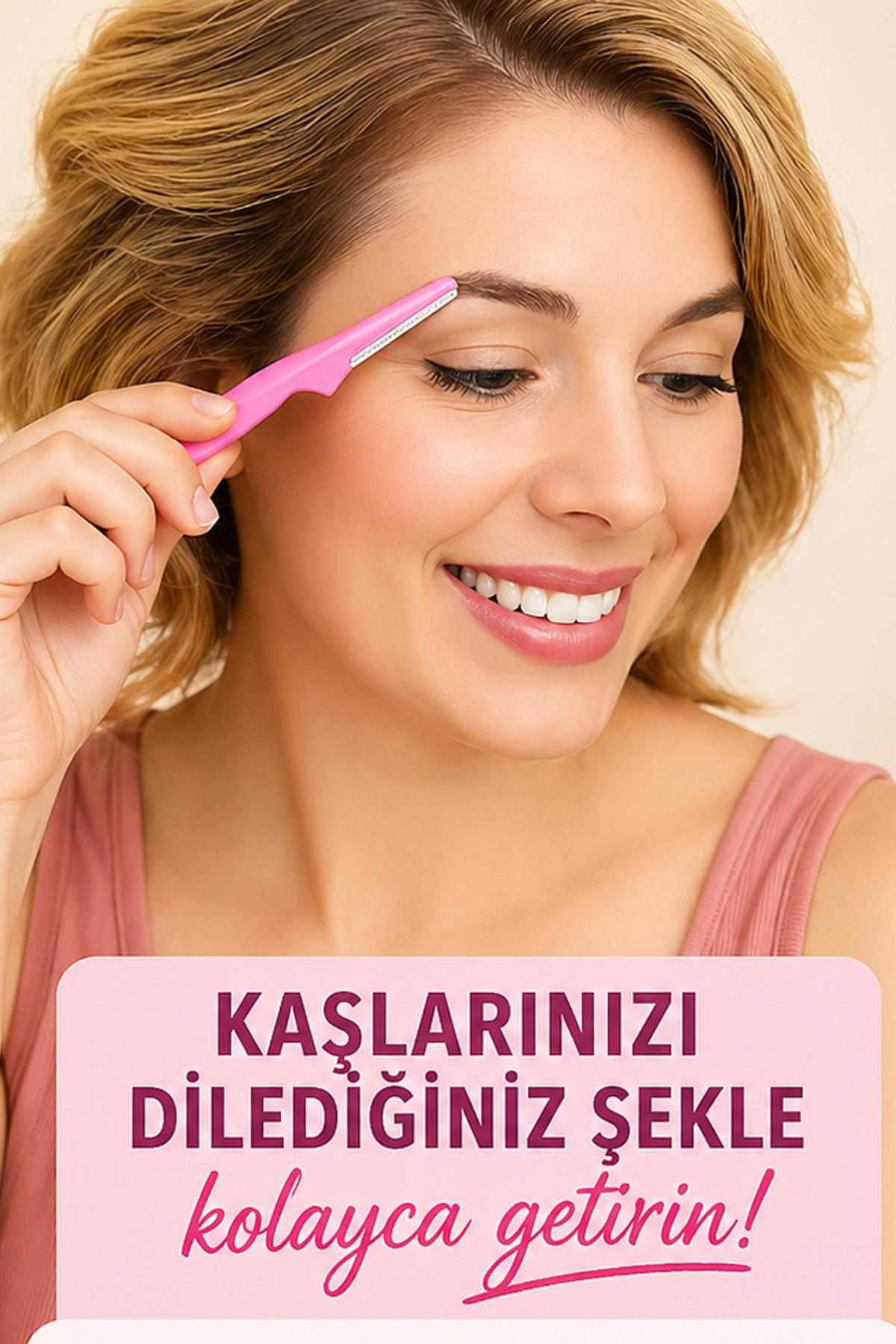 Kaş Usturası 3lü Set Hassas Tüy Alma Yüz Usturası Kaş Bıyık Düzeltme Aparatı Pratik