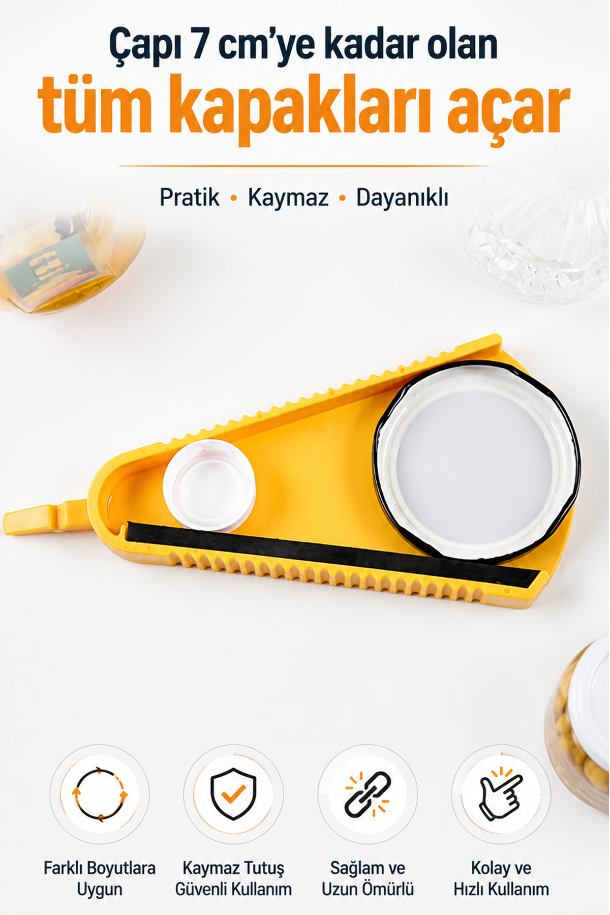 Kavanoz Açacak Şişe Kapağı Açacağı Kavanoz Kapak Açma Sıkma Konserve Açacağı