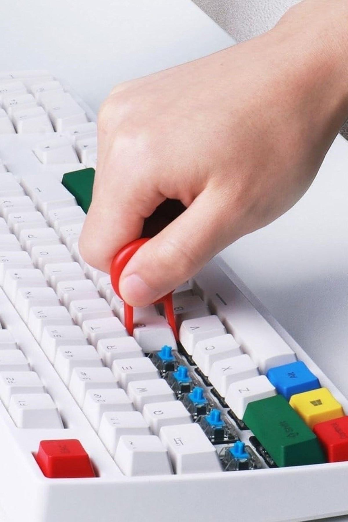 Kırmızı Beyaz 5'i 1 Arada Klavye Temizleme Fırçası Laptop Telefon Kulaklık Seti 10.8 cm