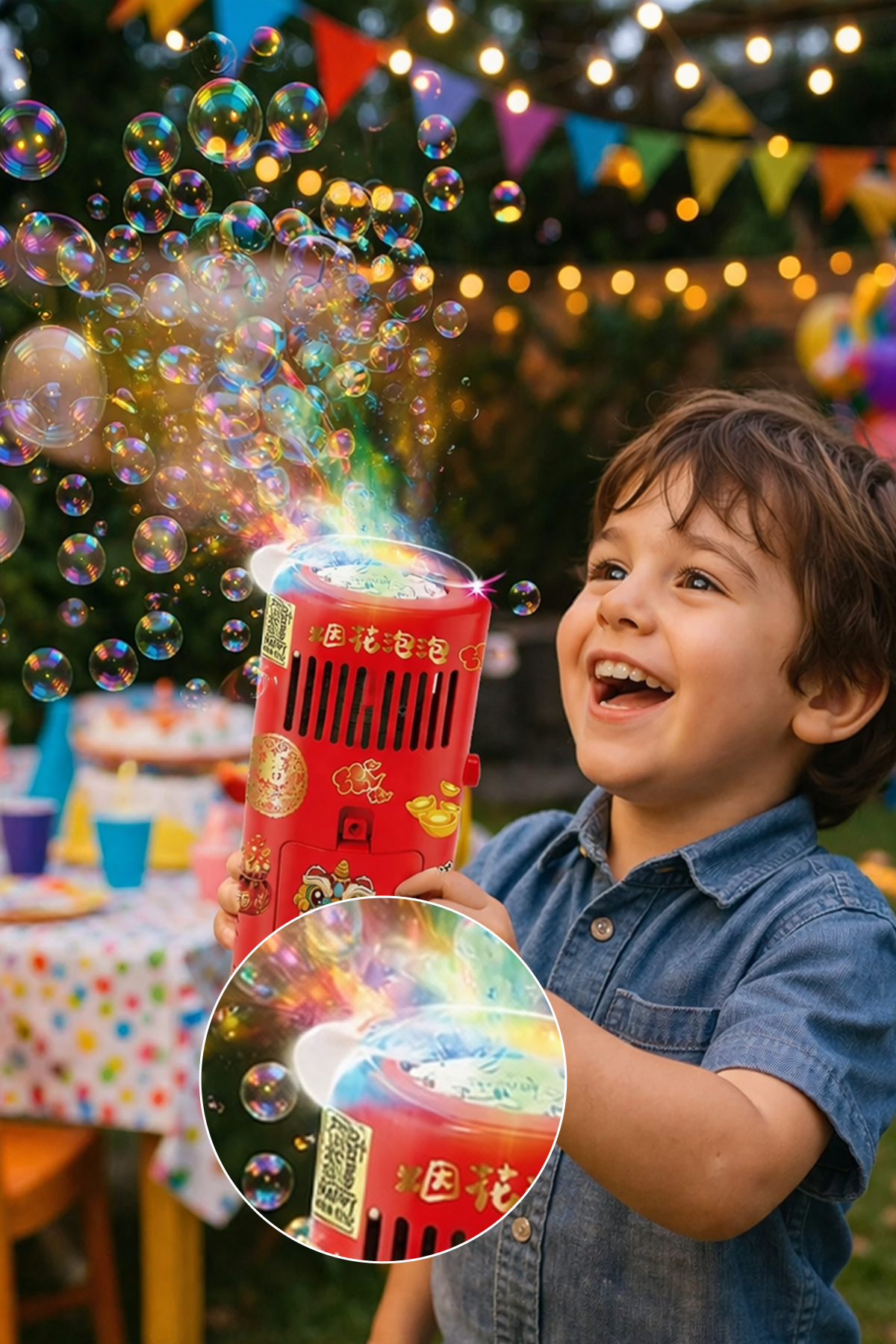 Köpük Makinesi Işıklı Müzikli Baloncuk Makinesi – Taşınabilir Parti Balon Oyuncak