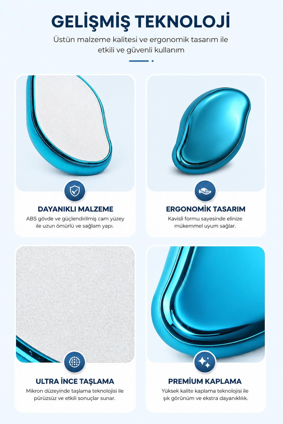 Kristal Epilatör Tüy Alıcı Tüy Silgisi Nano Cam Epilasyon Aleti Batık Karşıtı Tüy Temizleyici