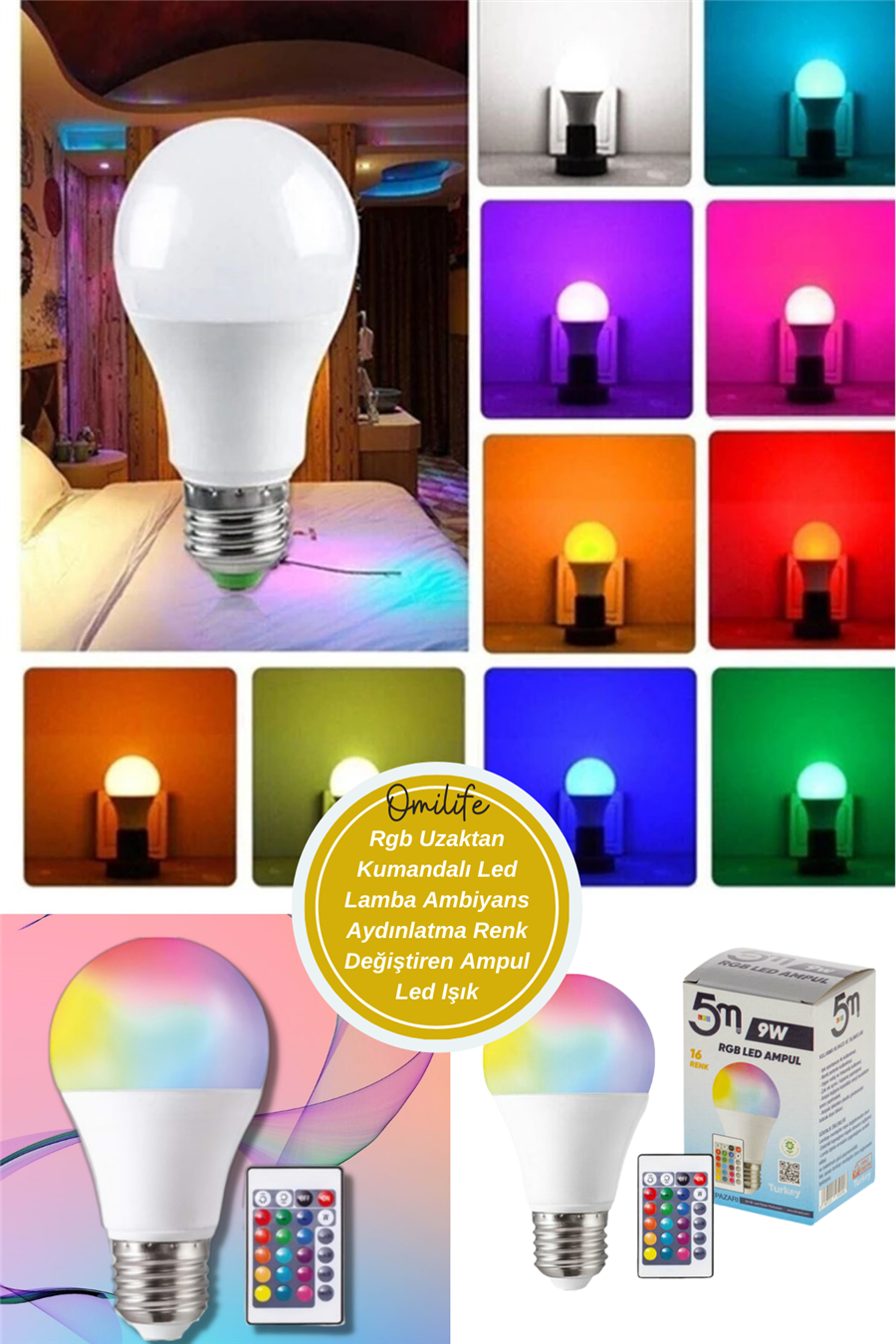Kumandalı RGB led Ampul